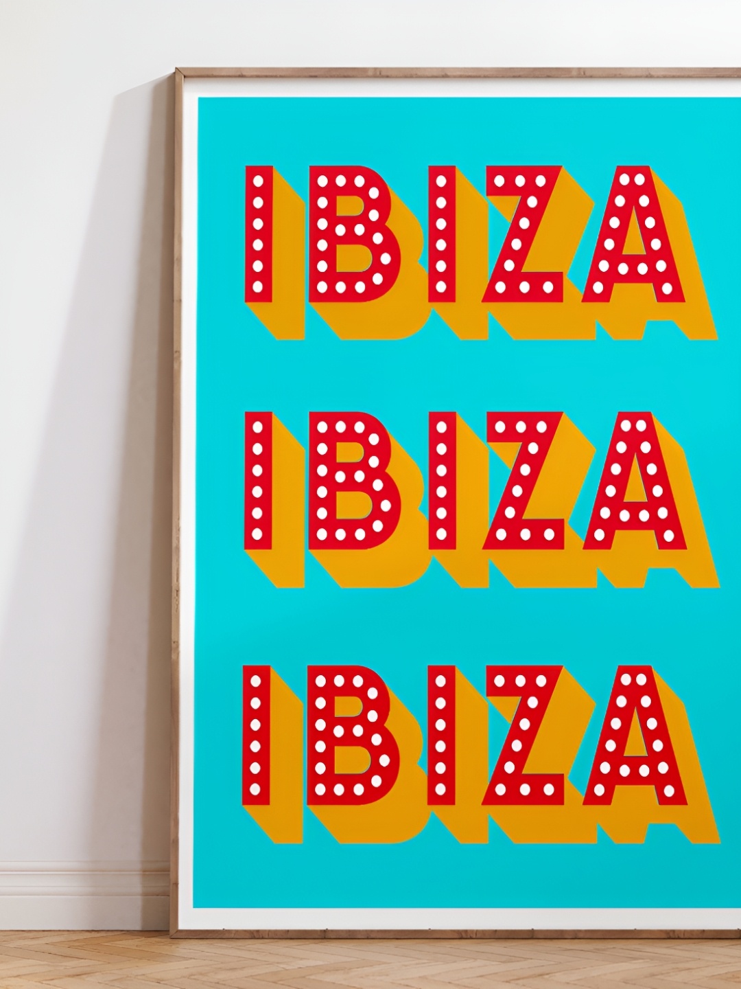 

SAF Blue & Yellow Ibiza Wooden Painting Wall Art