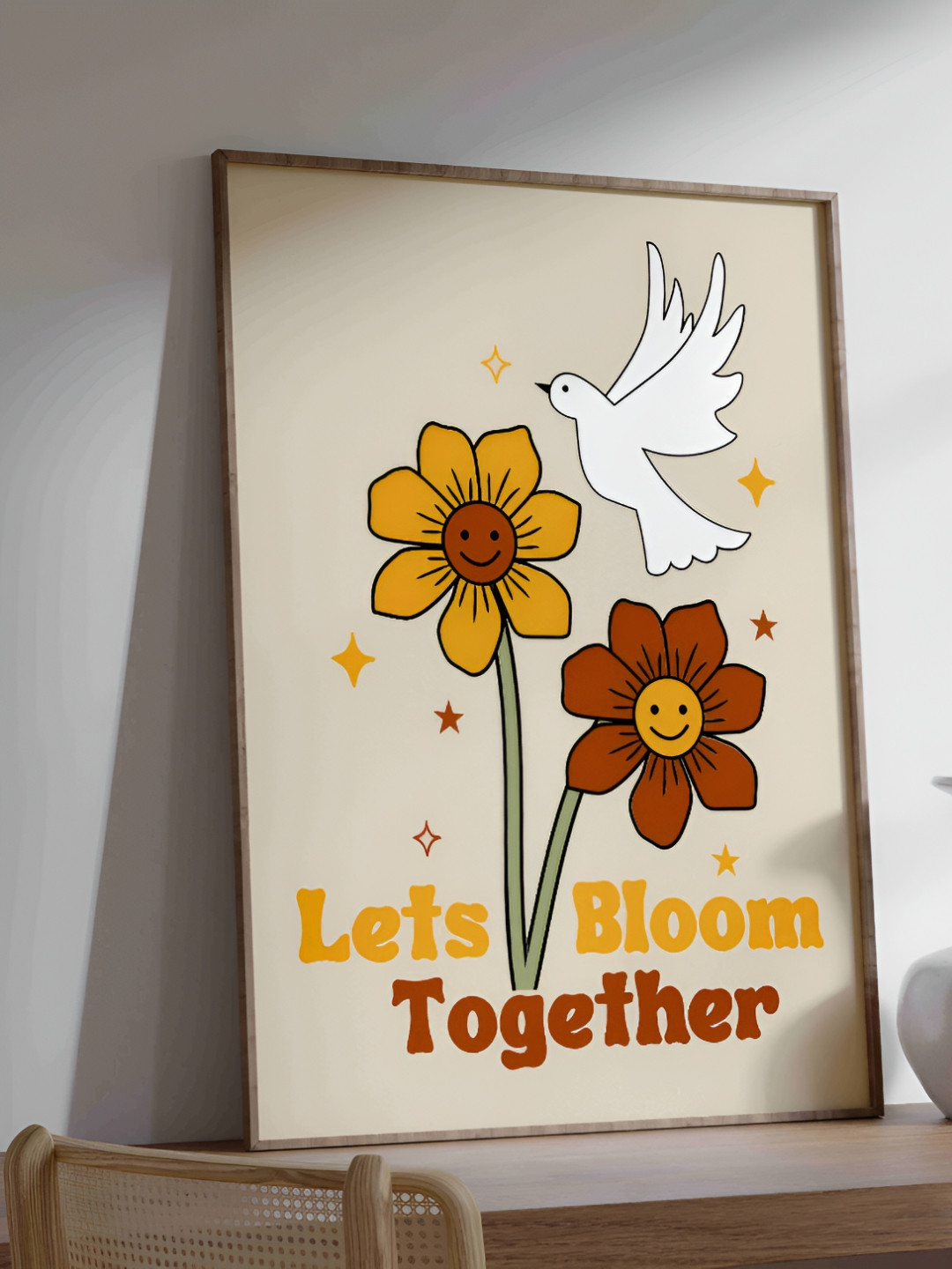 

SAF Off White & Yellow Floral and Botanical Wooden Paintings Wall Art