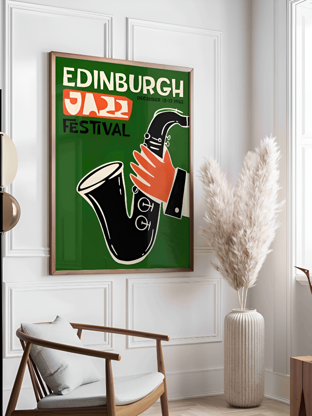 

SAF Green & Black Graphic Wooden Painting Wall Art