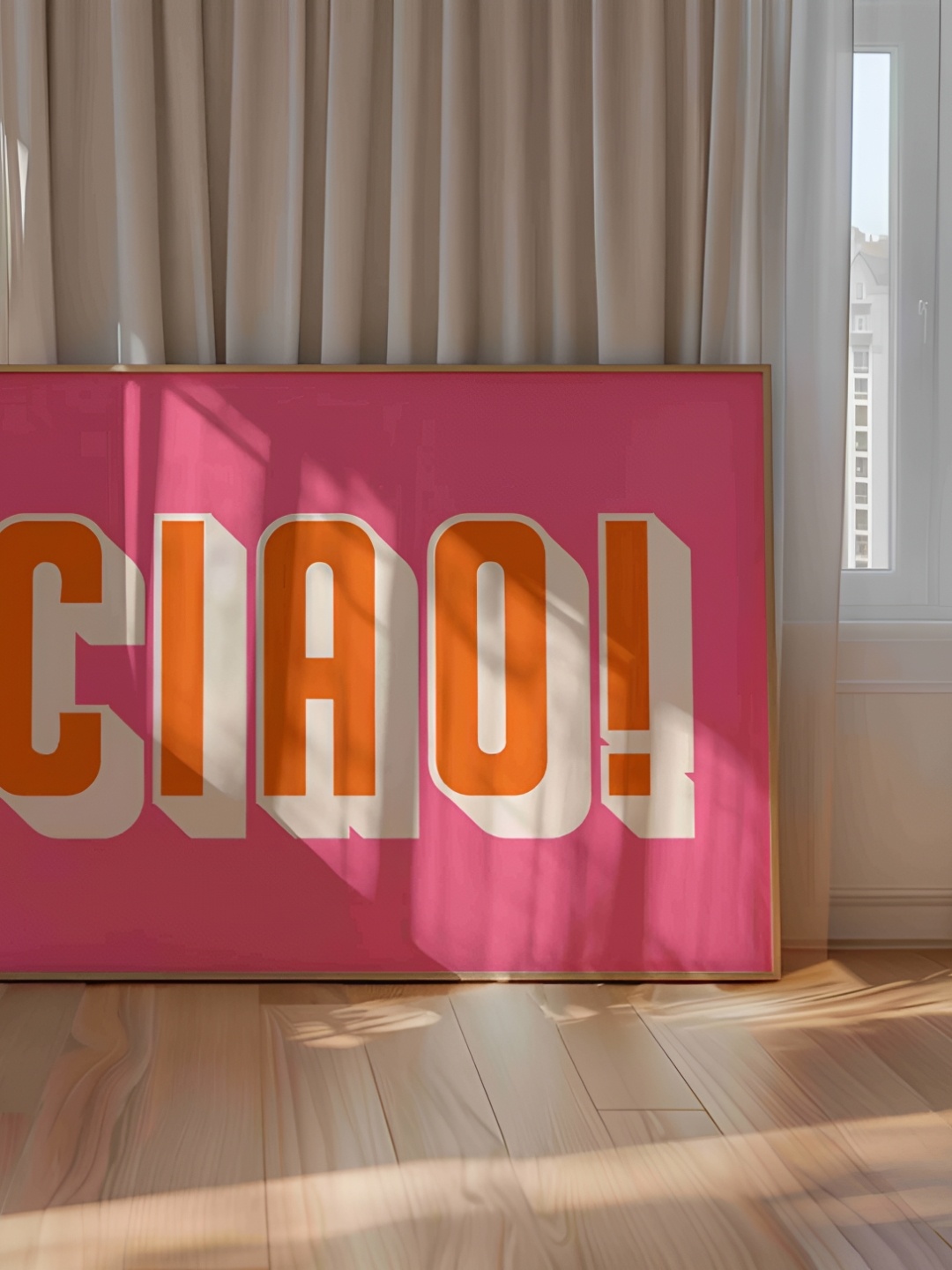 

SAF Brown & Pink Ciao Wooden Painting Wall Art
