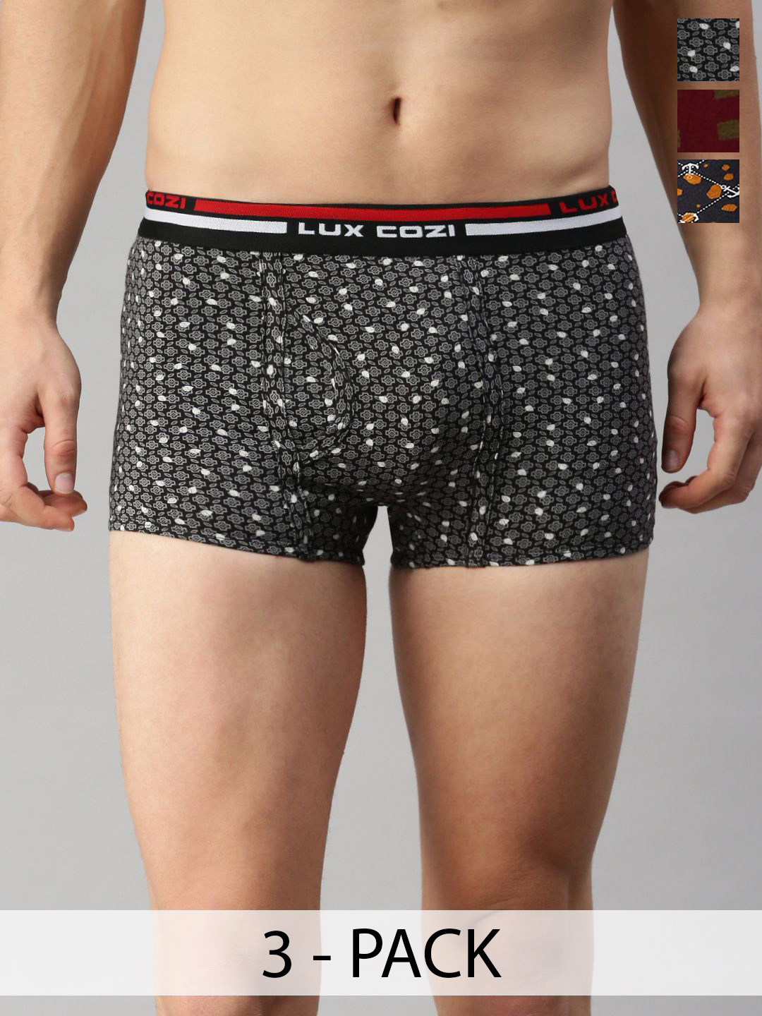 

Lux Cozi Pack Of 3 Assorted Outer Elastic Trunks CZ_BGT_SL_PRT_OE_AST5_3PC