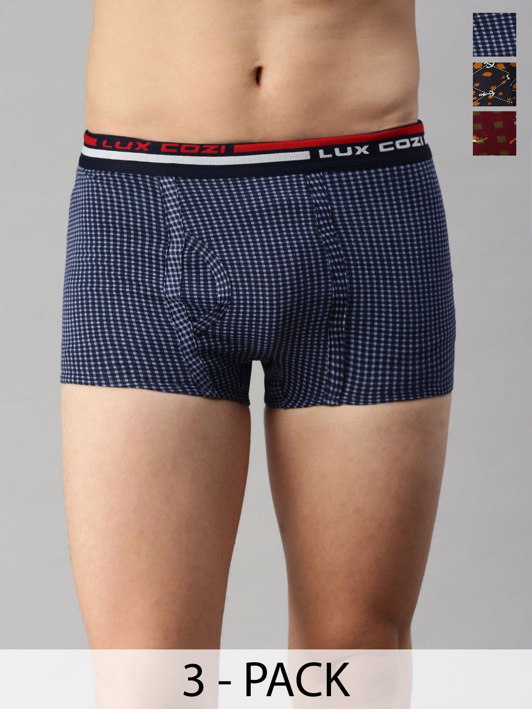 

Lux Cozi Pack Of 3 Assorted Outer Elastic Trunks CZ_BGT_SL_PRT_OE_AST3_3PC