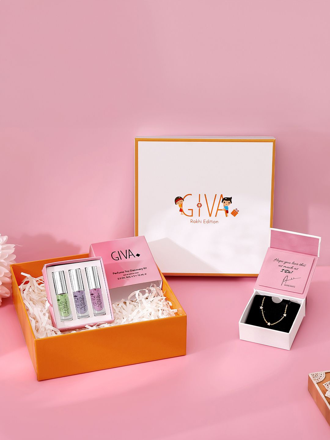 

GIVA 925 Silver Necklace With Perfume Combo Box
