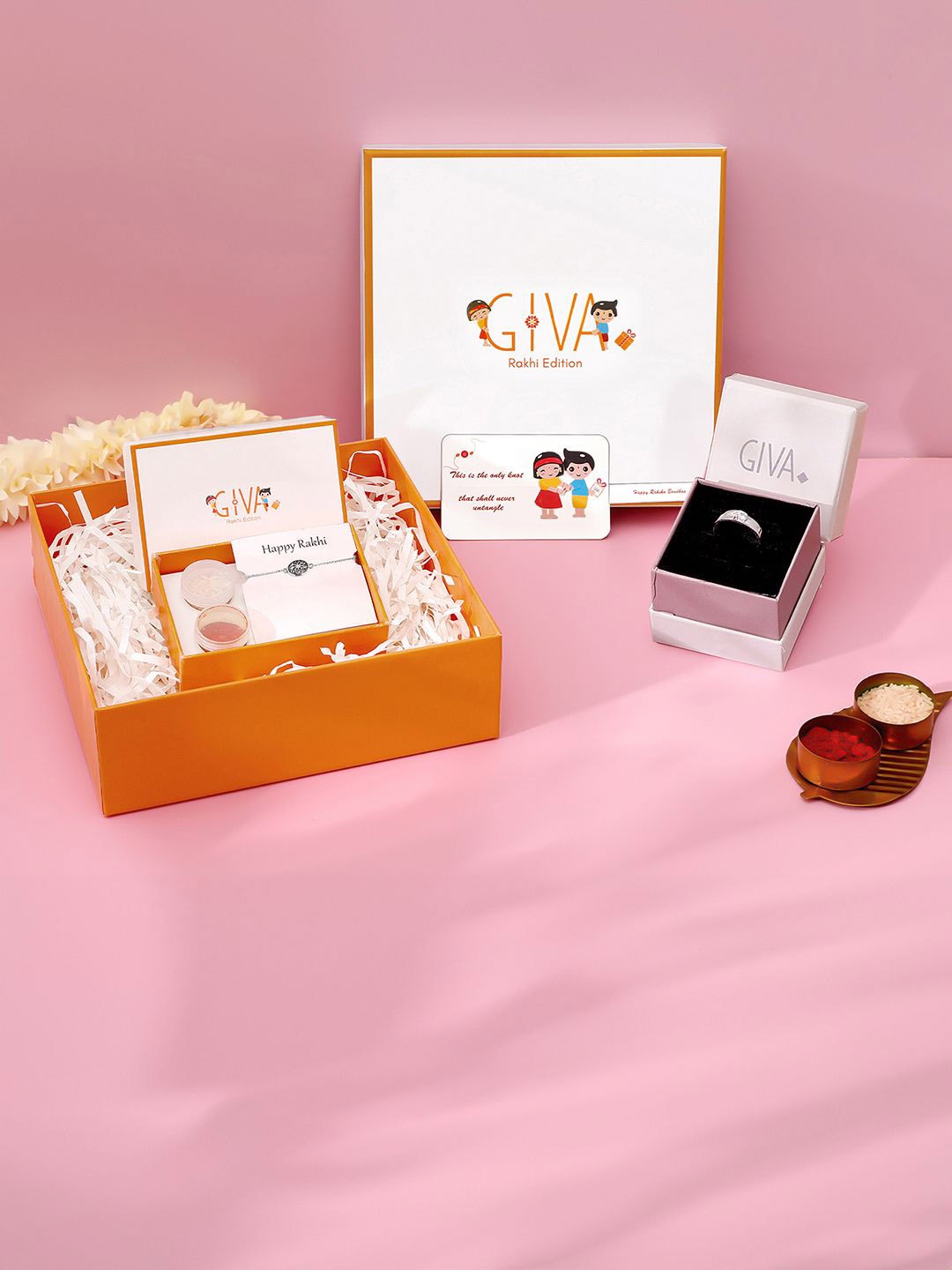

GIVA Set Of 2 925 Sterling Silver Floral Rakhi Gift Set