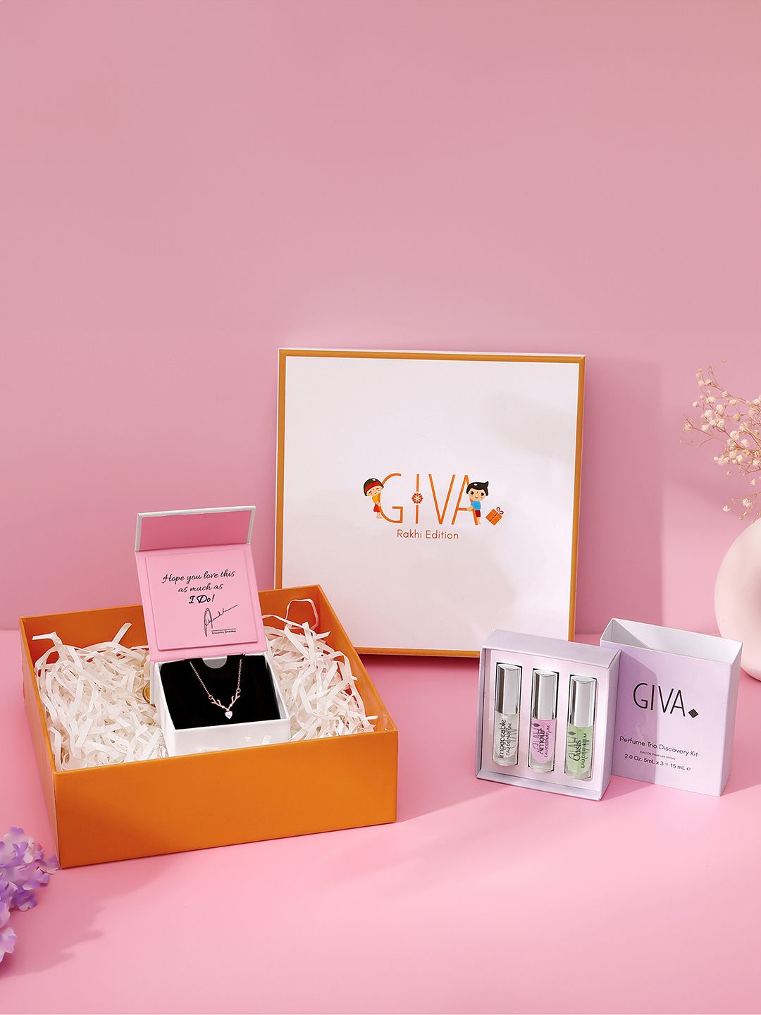 

GIVA 925 Silver Rose Gold Plated Pendant & Perfume Gift Set