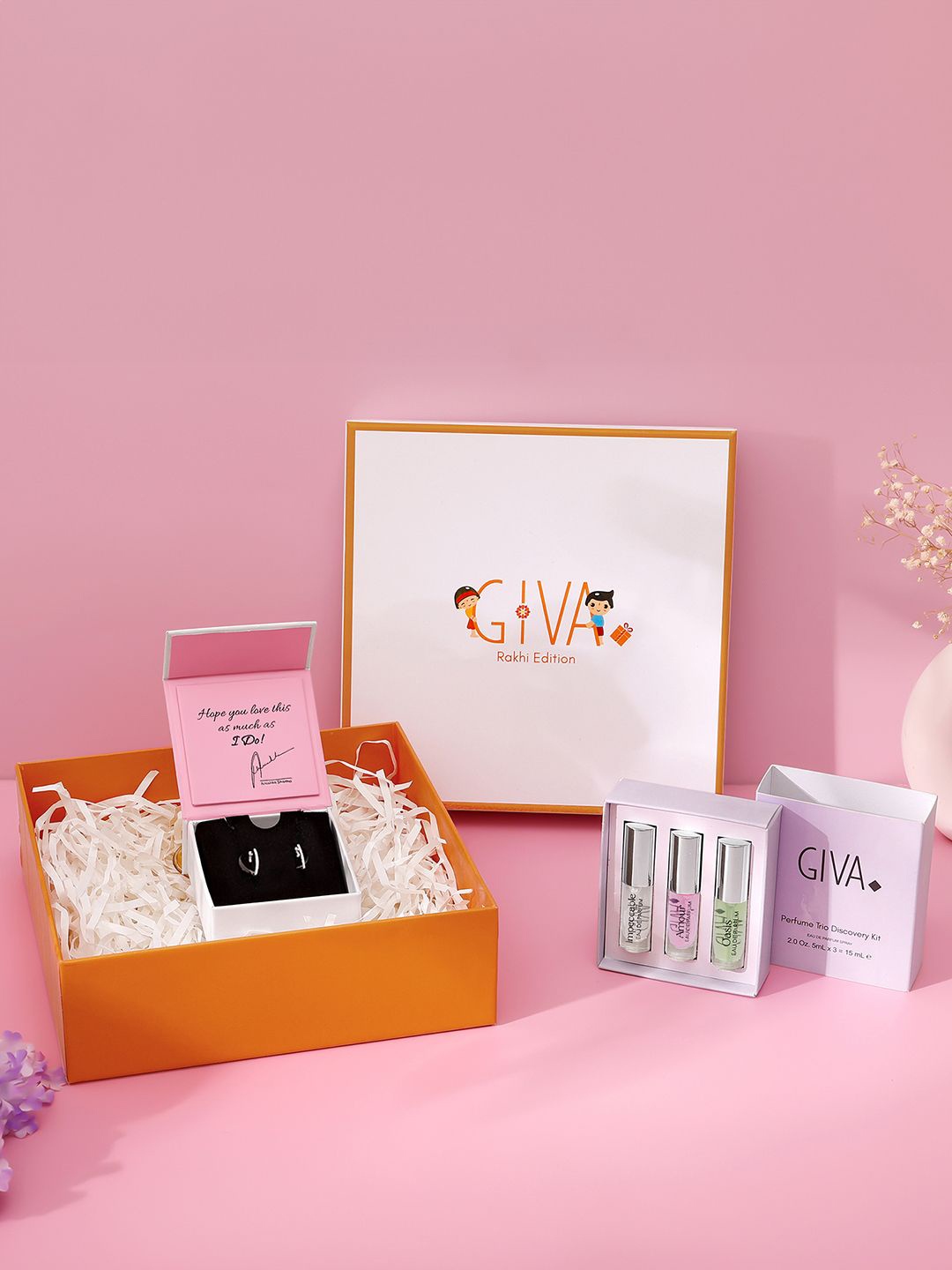 

GIVA 925 Silver Hoop Earring & Perfume Gift Set