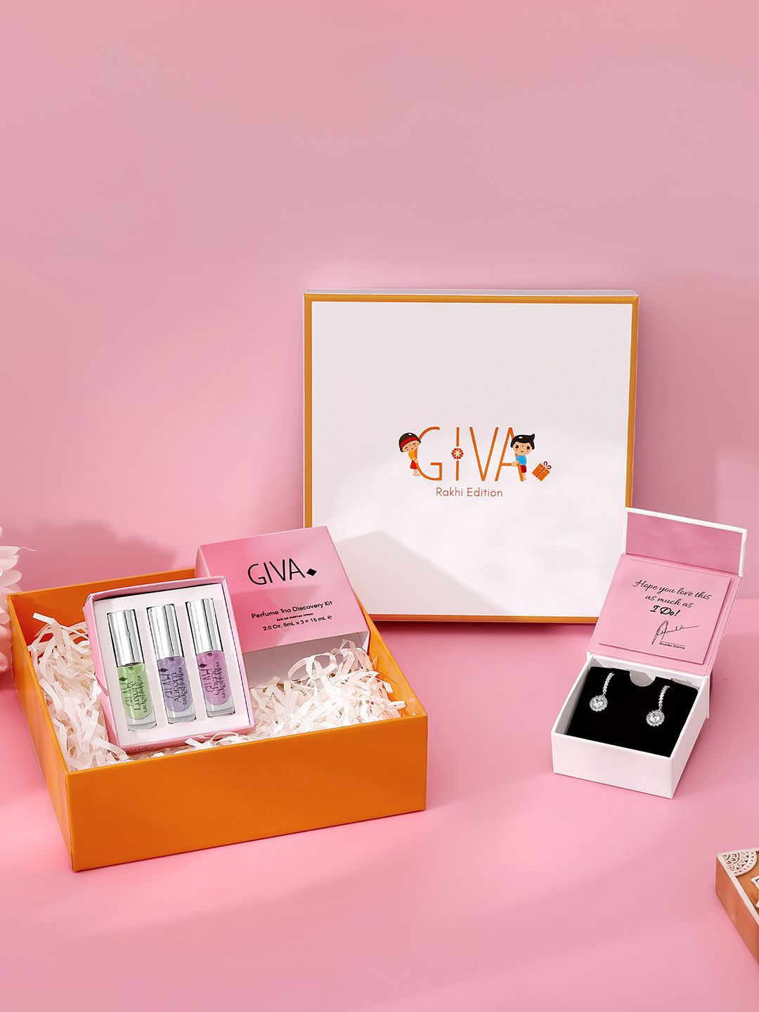 

GIVA 925 Silver CZ Studded Earrings With Perfume Accessory Gift Set