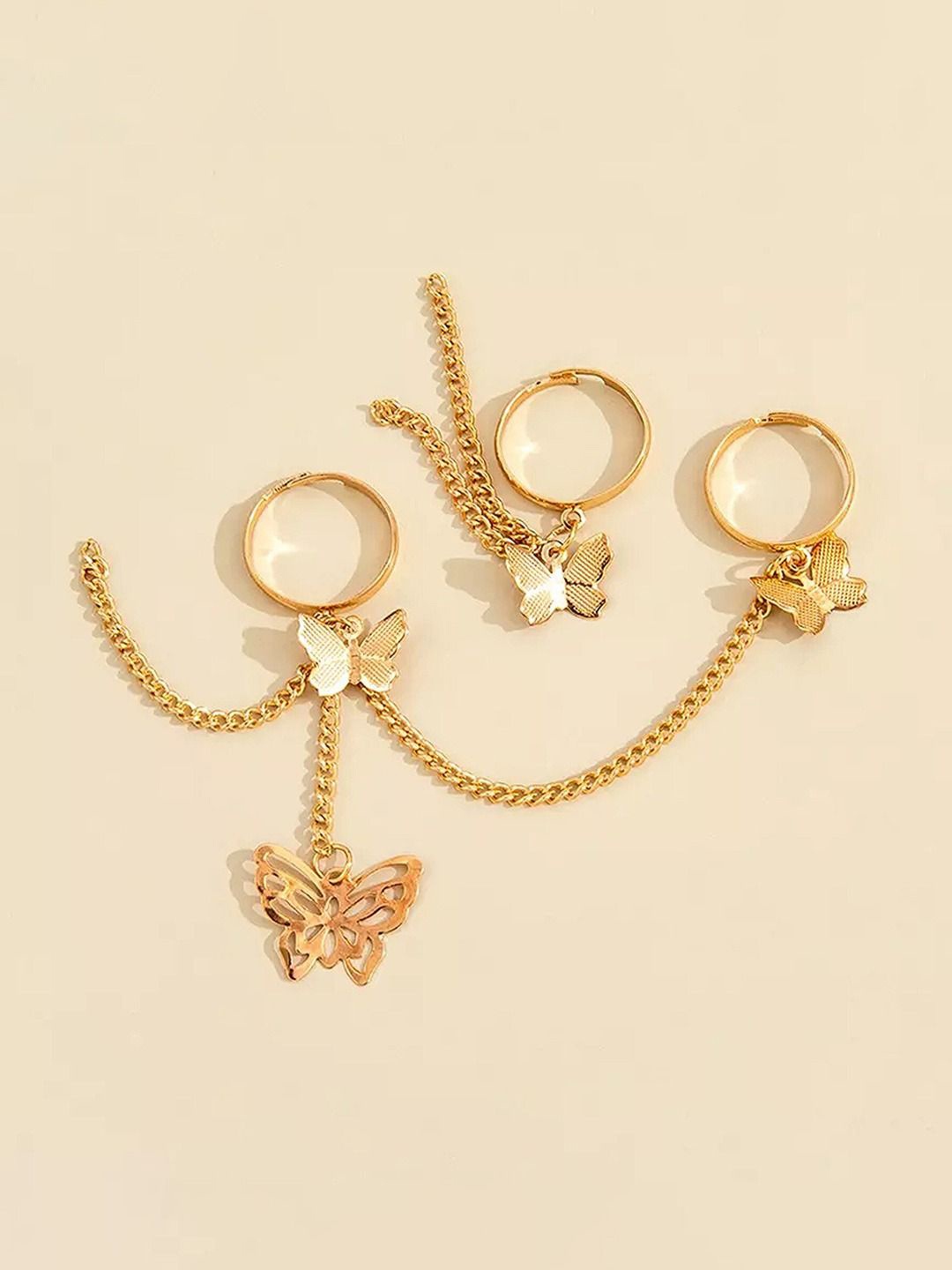 

OOMPH Set Of 2 Gold Plated Finger Ring