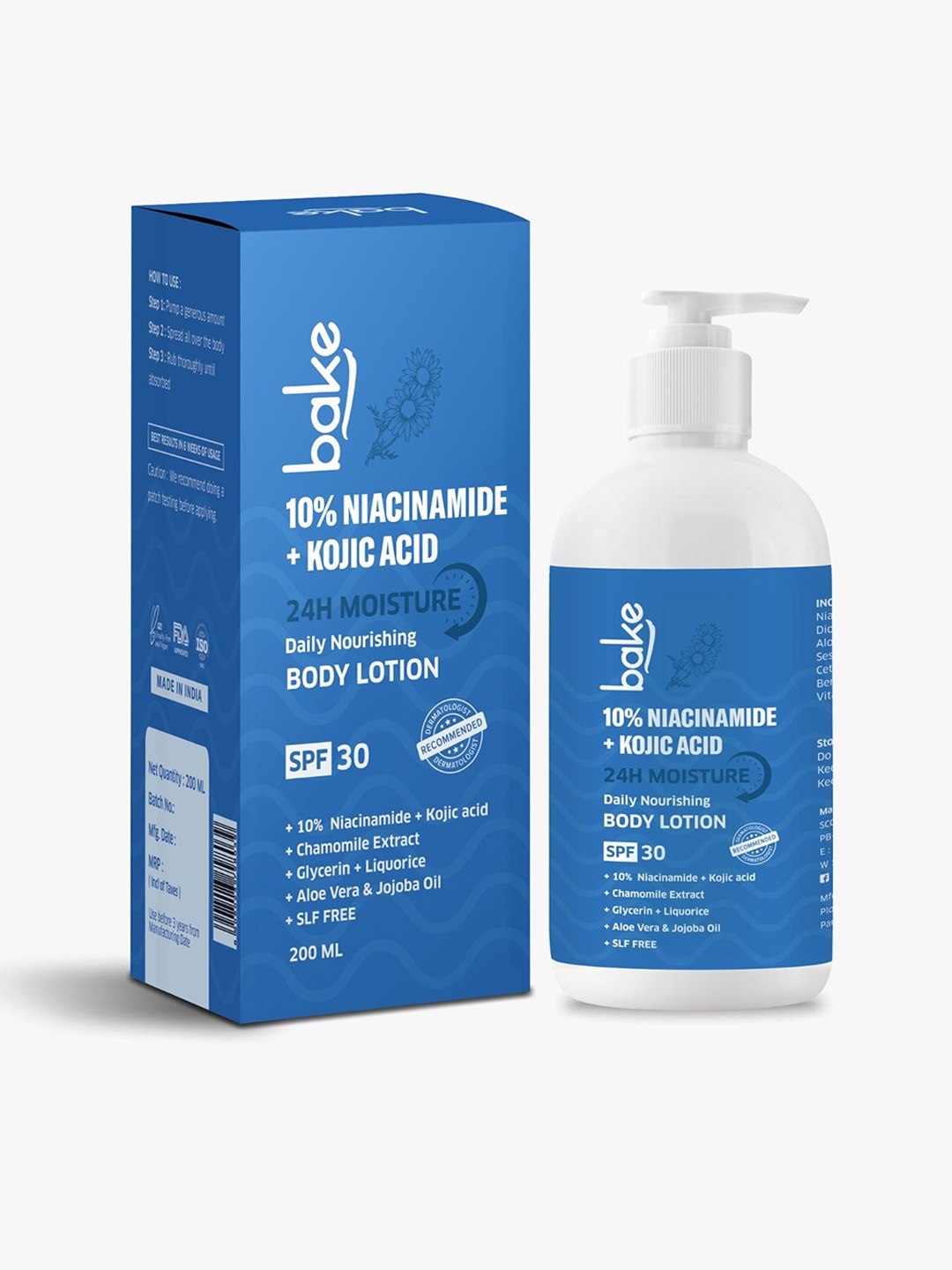 

BAKE 10% Niacinamide Body Lotion-200ml, Blue