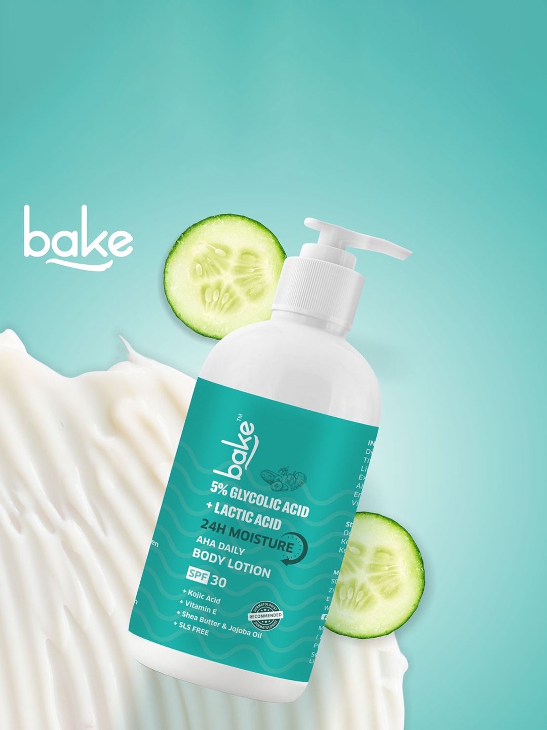 

BAKE 5% Glycolic Acid & Lactic Acid Body Lotion-200ml, Sea green