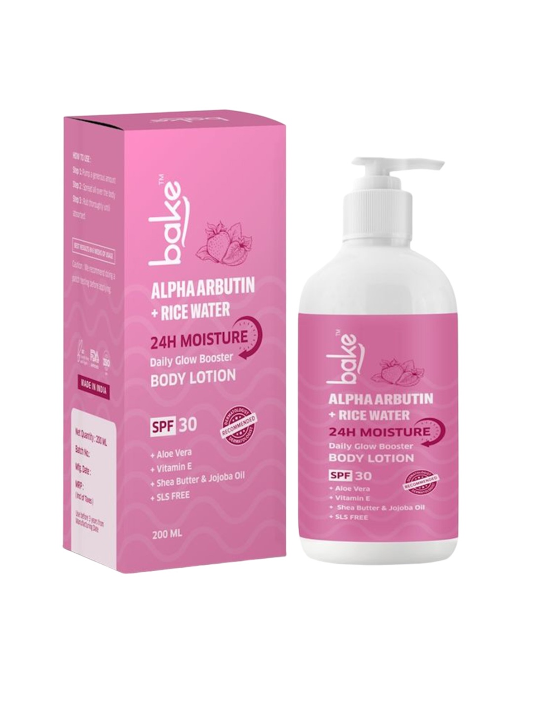 

BAKE Alpha Arbutin Body Lotion -200ml, Pink