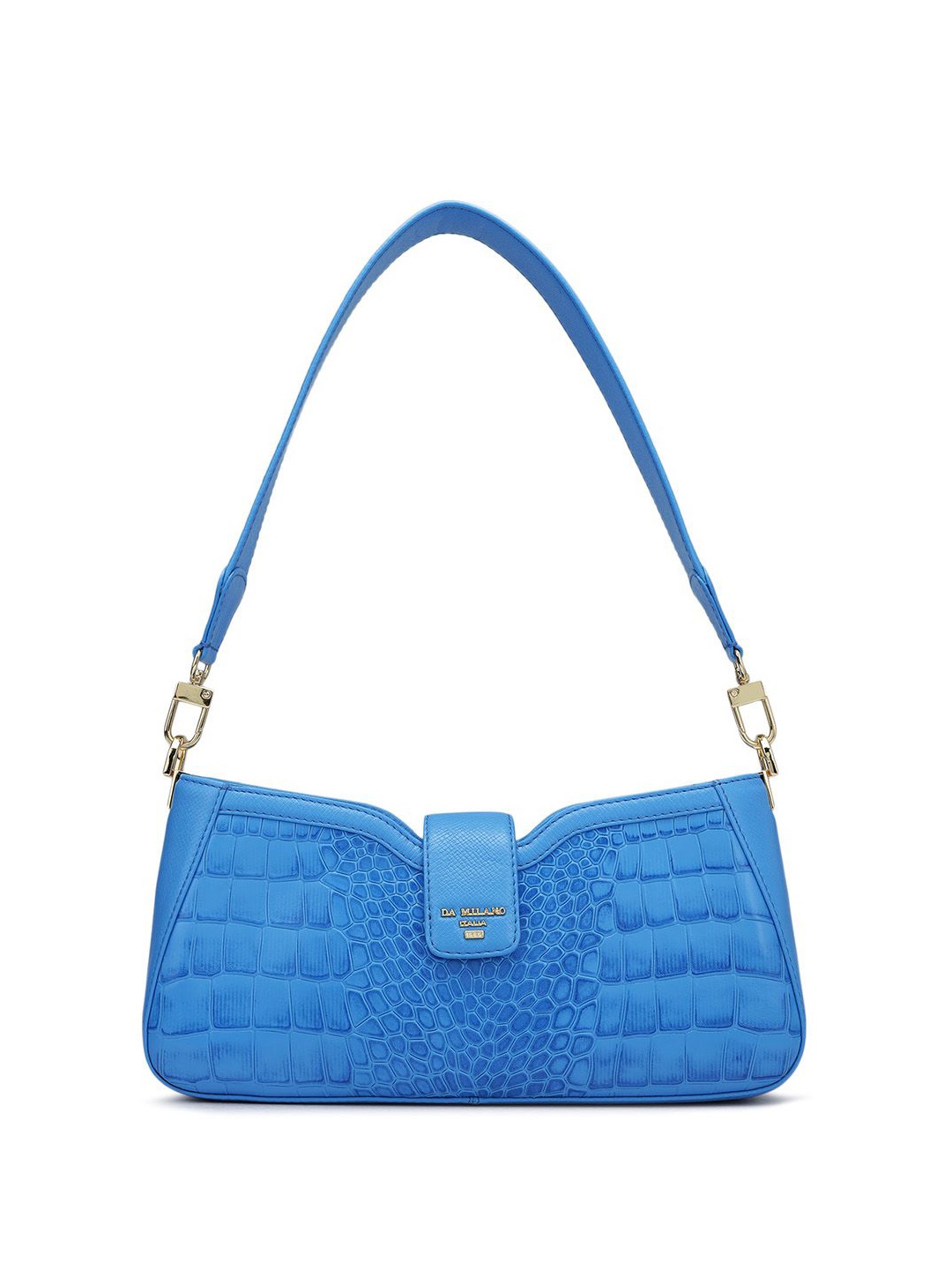 

Da Milano Leather Structured Sling Bag with Quilted, Blue