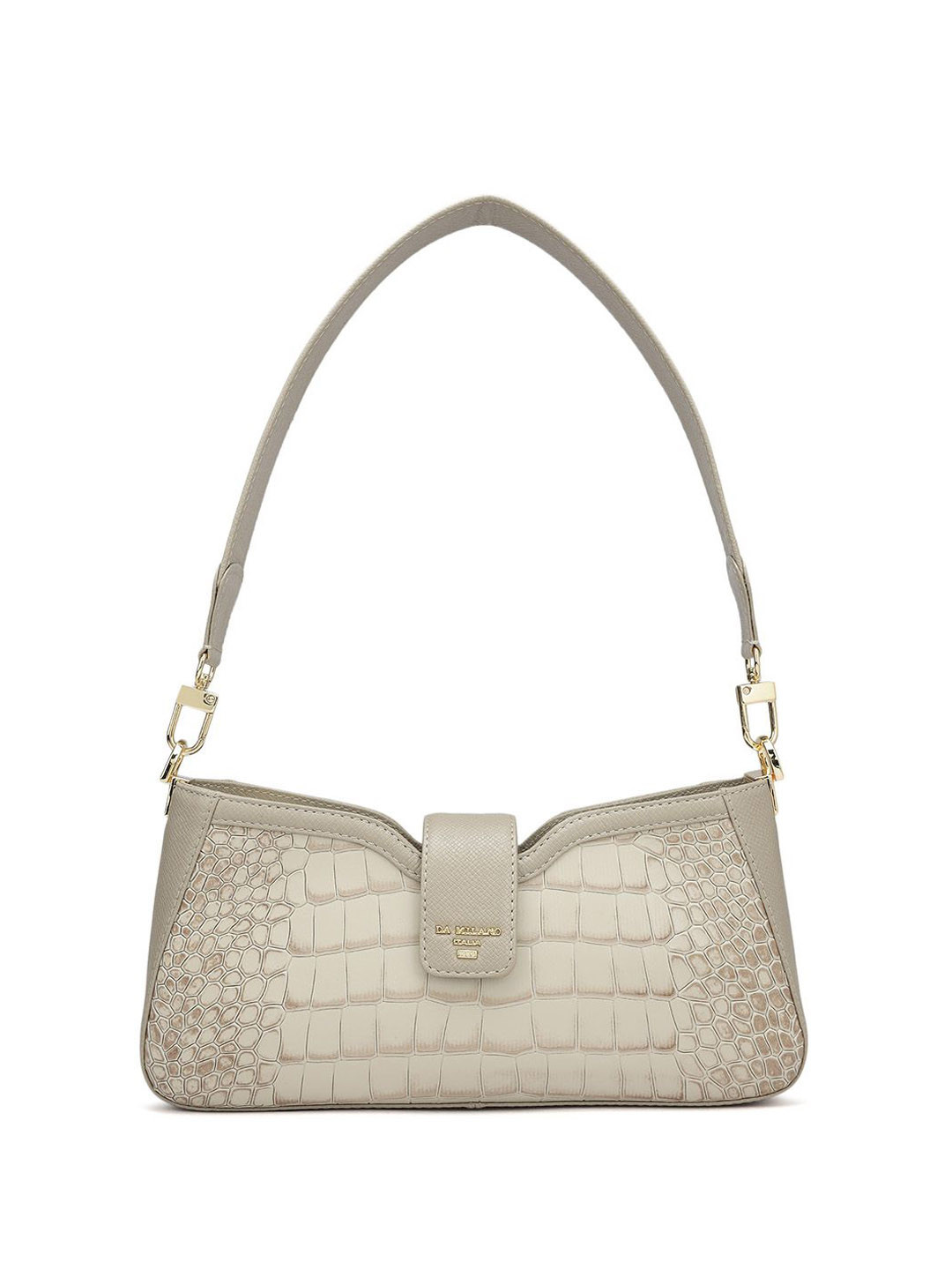 

Da Milano Women Animal Textured Leather Structured Shoulder Bag, White