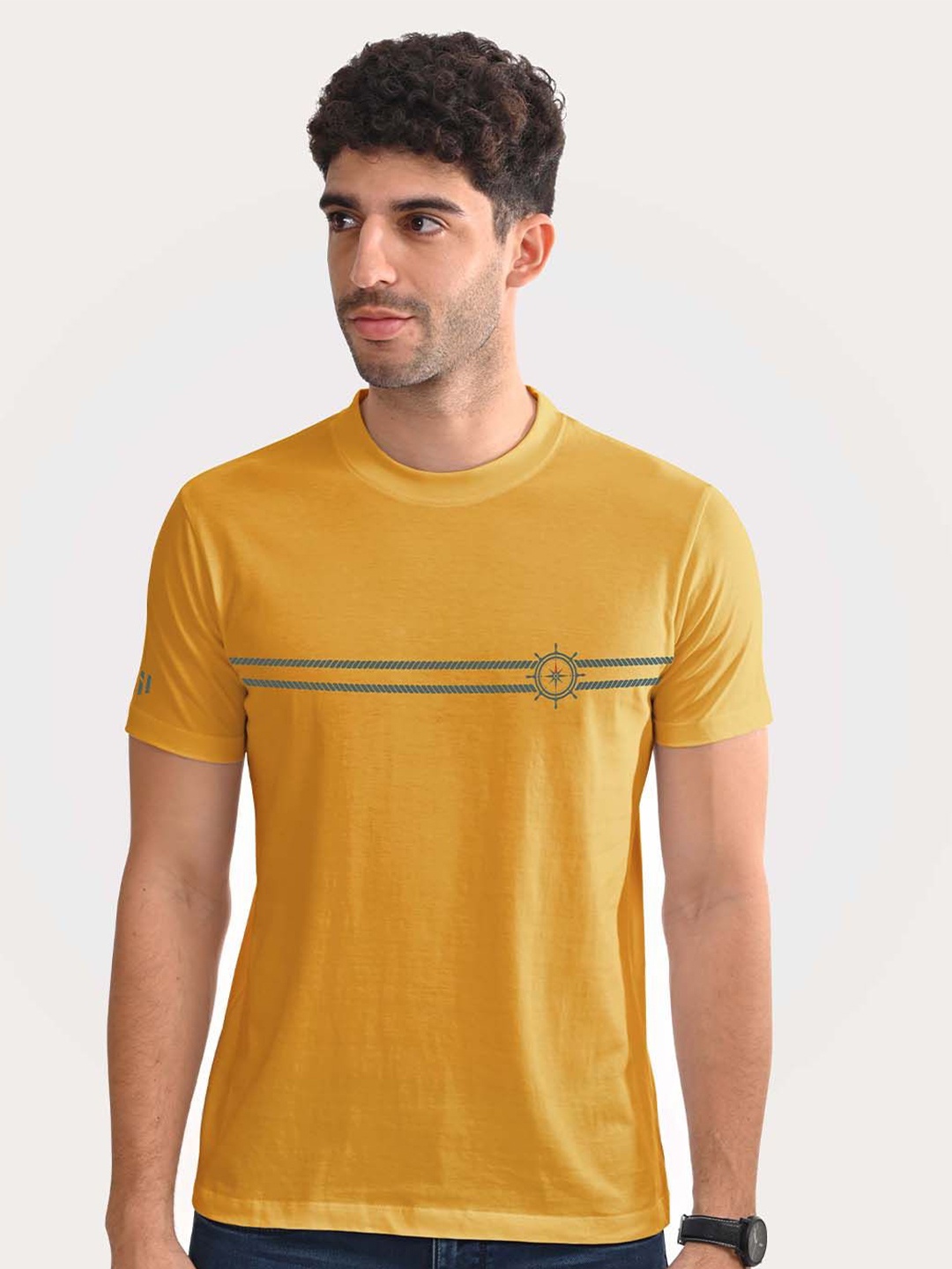 

Aero Armour Unisex Printed Round Neck Cotton Tshirt, Yellow