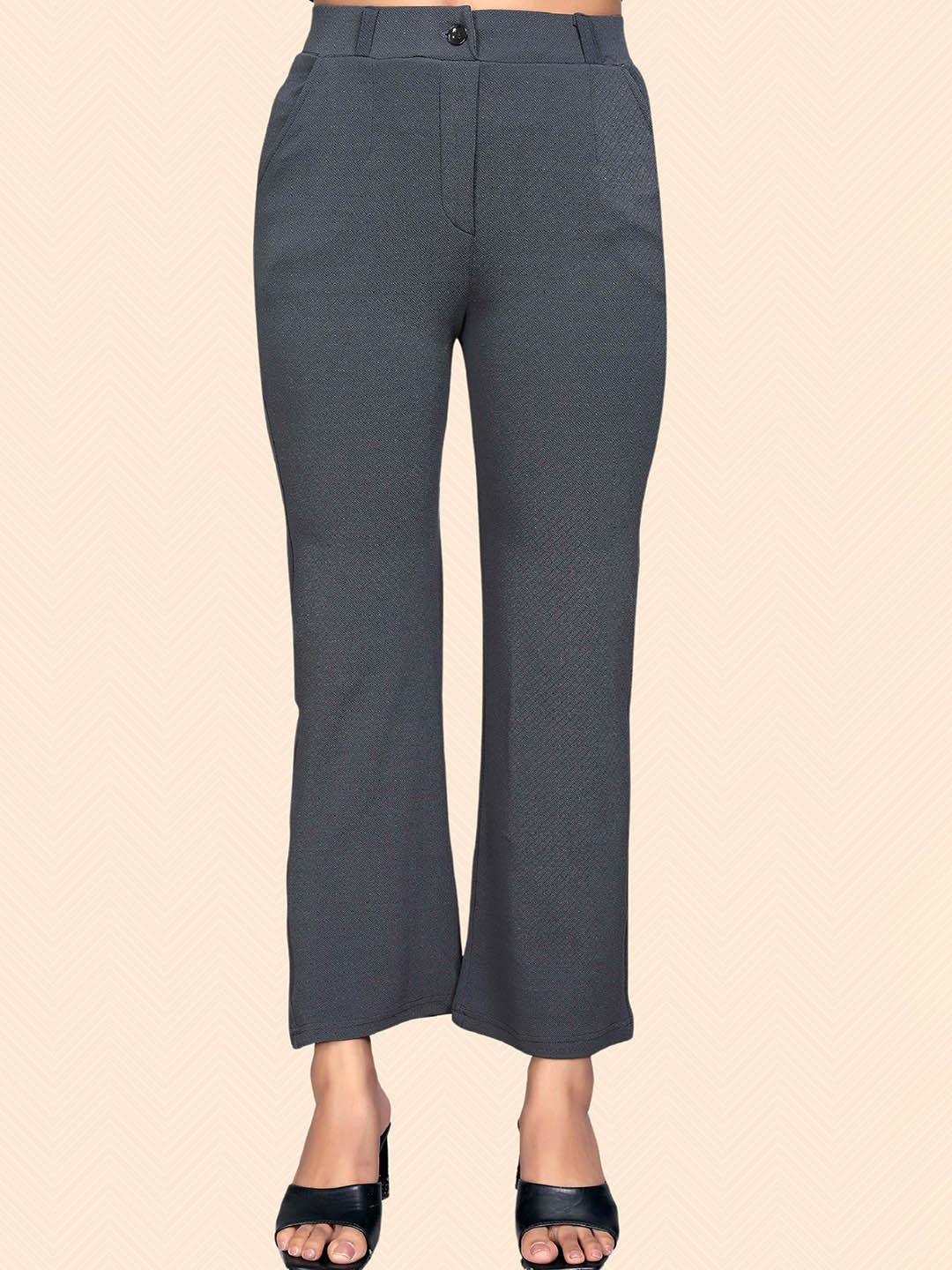 

BAESD Women Relaxed High-Rise Easy Wash Trousers, Grey