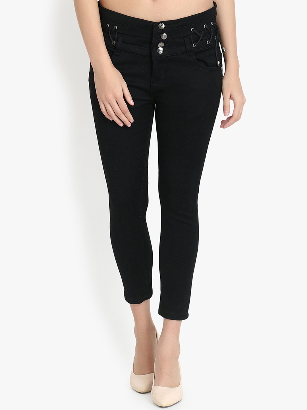 

Perfect Outlet Women Slim Fit Mid-Rise Jeans, Black