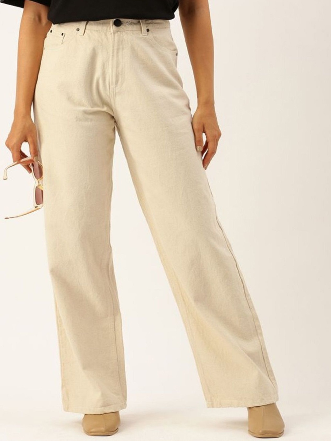 

Perfect Outlet Women Boyfriend Fit High-Rise Jeans, Cream