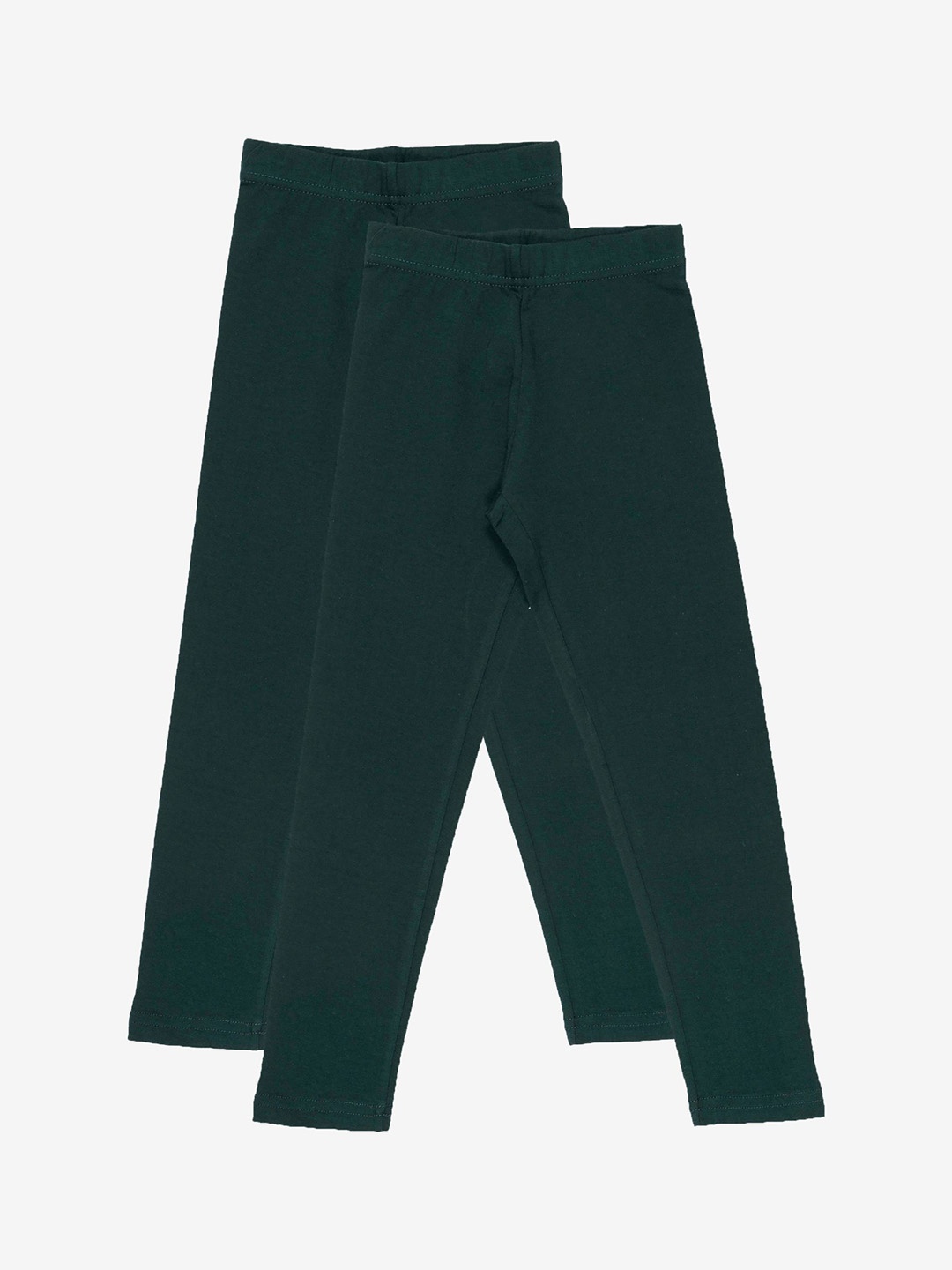 

DYCA Girls Pack Of 2 Ankle Length Cotton Leggings, Green