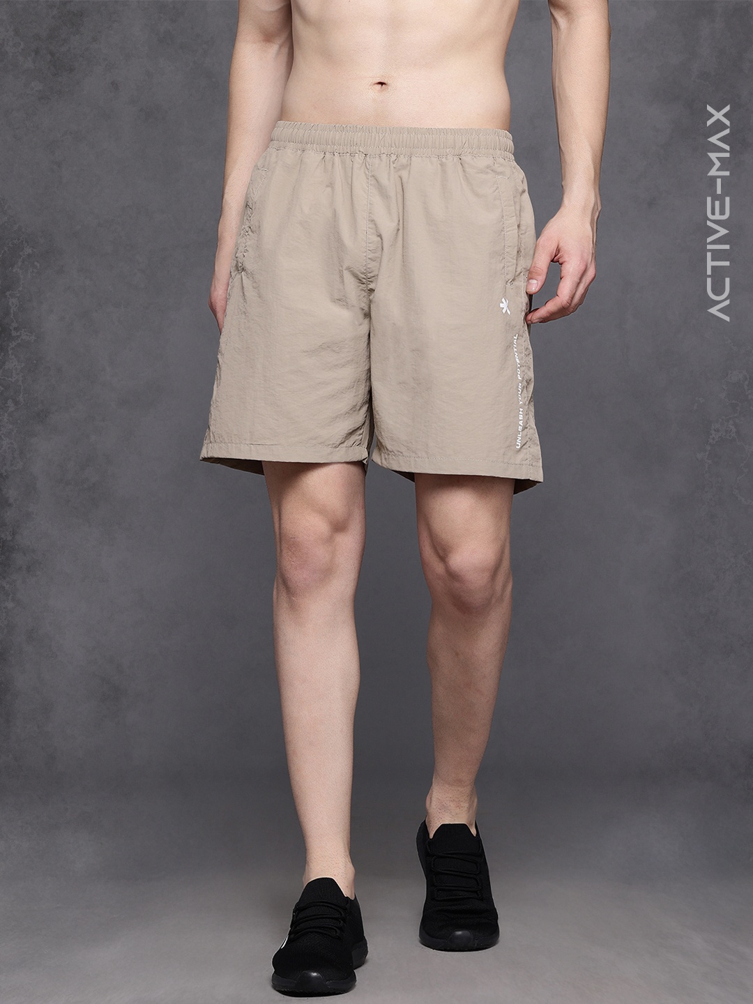 

HRX by Hrithik Roshan Men Rapid-Dry Training Shorts, Beige