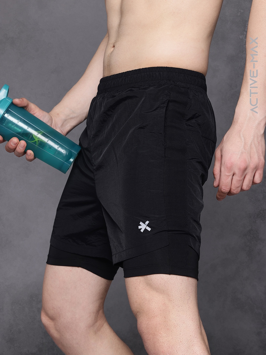 

HRX by Hrithik Roshan Men Brand Logo Print Running Shorts with Reflective Detail, Black