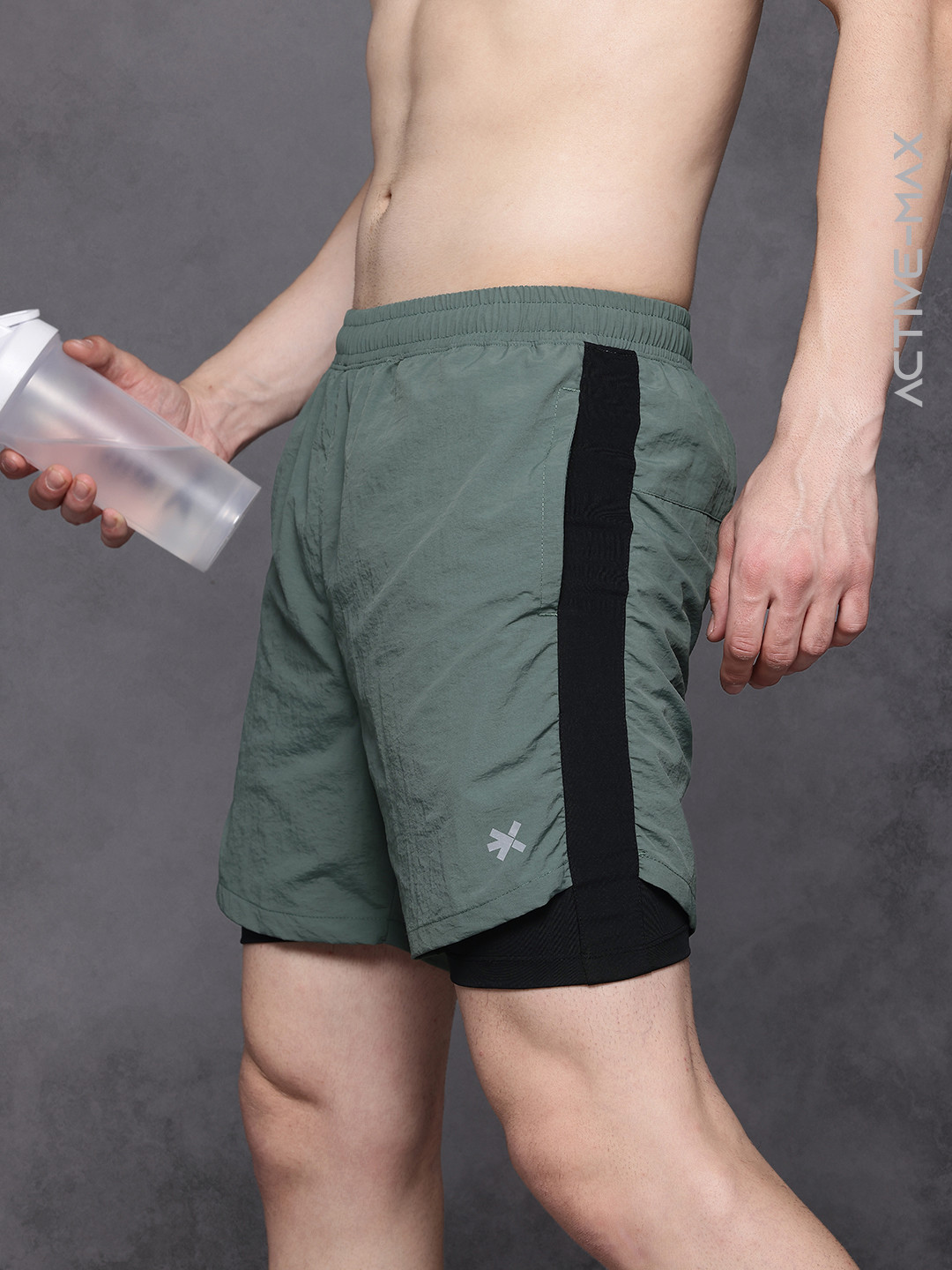 

HRX by Hrithik Roshan Men Brand Logo Print Running Shorts, Green