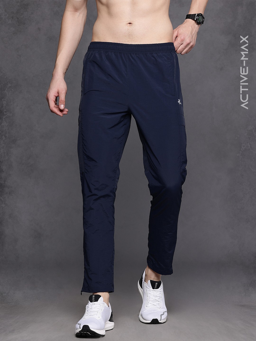 

HRX by Hrithik Roshan Men Rapid-Dry Running Track Pants, Navy blue