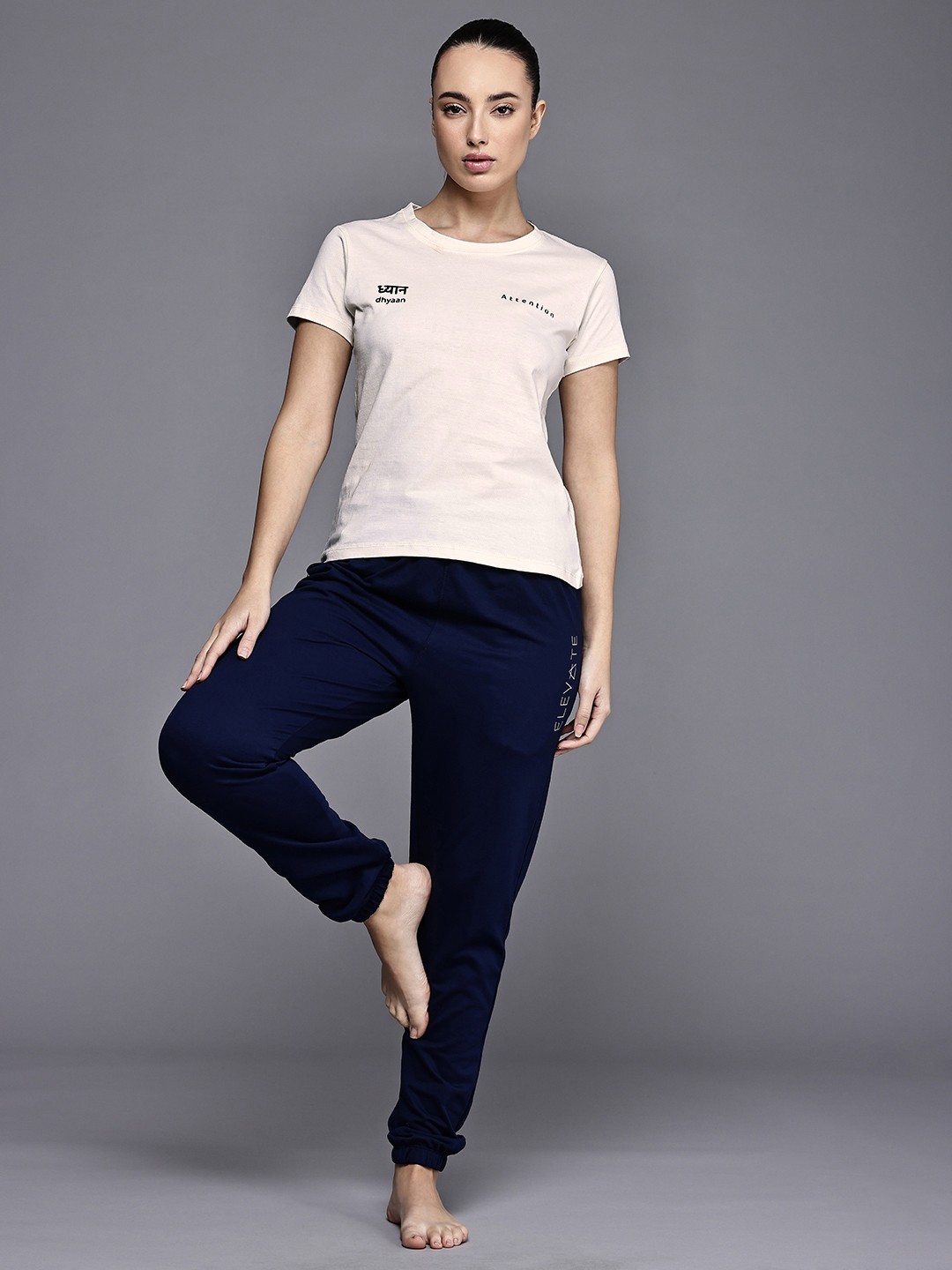 

HRX by Hrithik Roshan Nowness Supernature Typography Printed Pure Cotton Yoga T-shirt, Off white