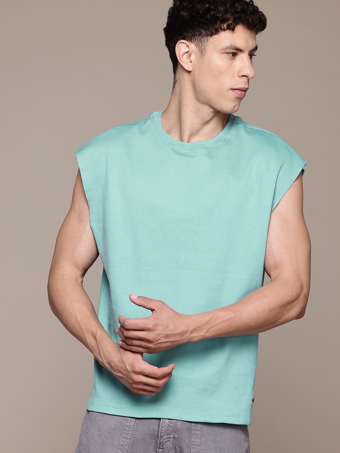 

The Roadster Lifestyle Co. Extended Sleeves Pure Cotton T-shirt, Blue