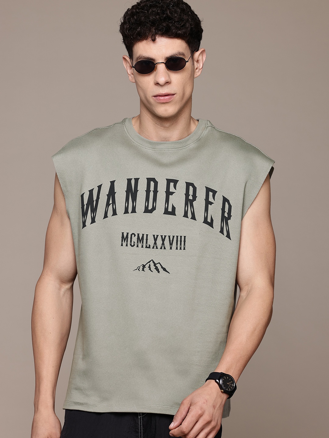 

The Roadster Lifestyle Co. Printed Pure Cotton Relaxed T-shirt, Green