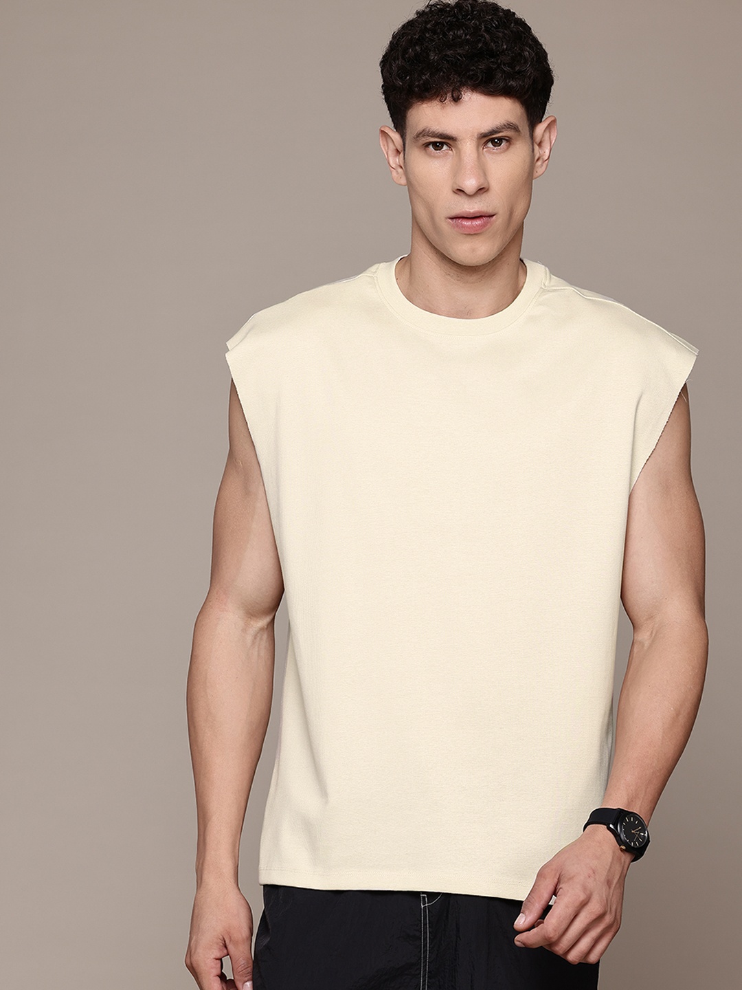 

The Roadster Lifestyle Co. Pure Cotton Relaxed T-shirt, Beige