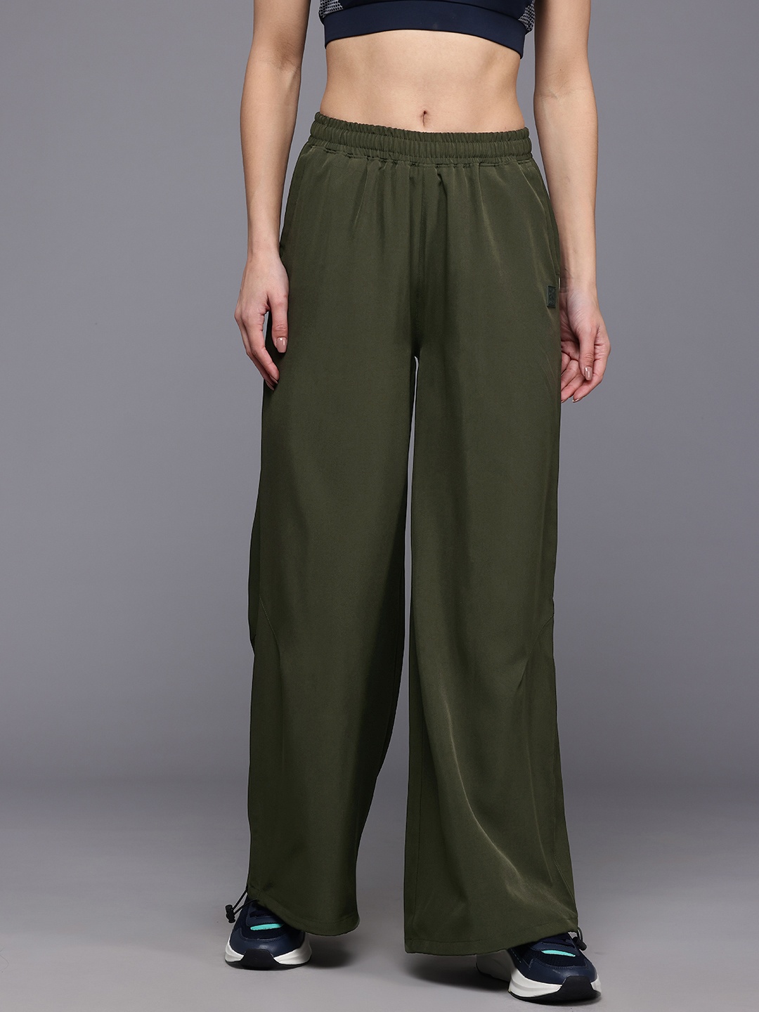 

HRX by Hrithik Roshan Women Lifestyle Track Pants with Toggled Hem, Olive