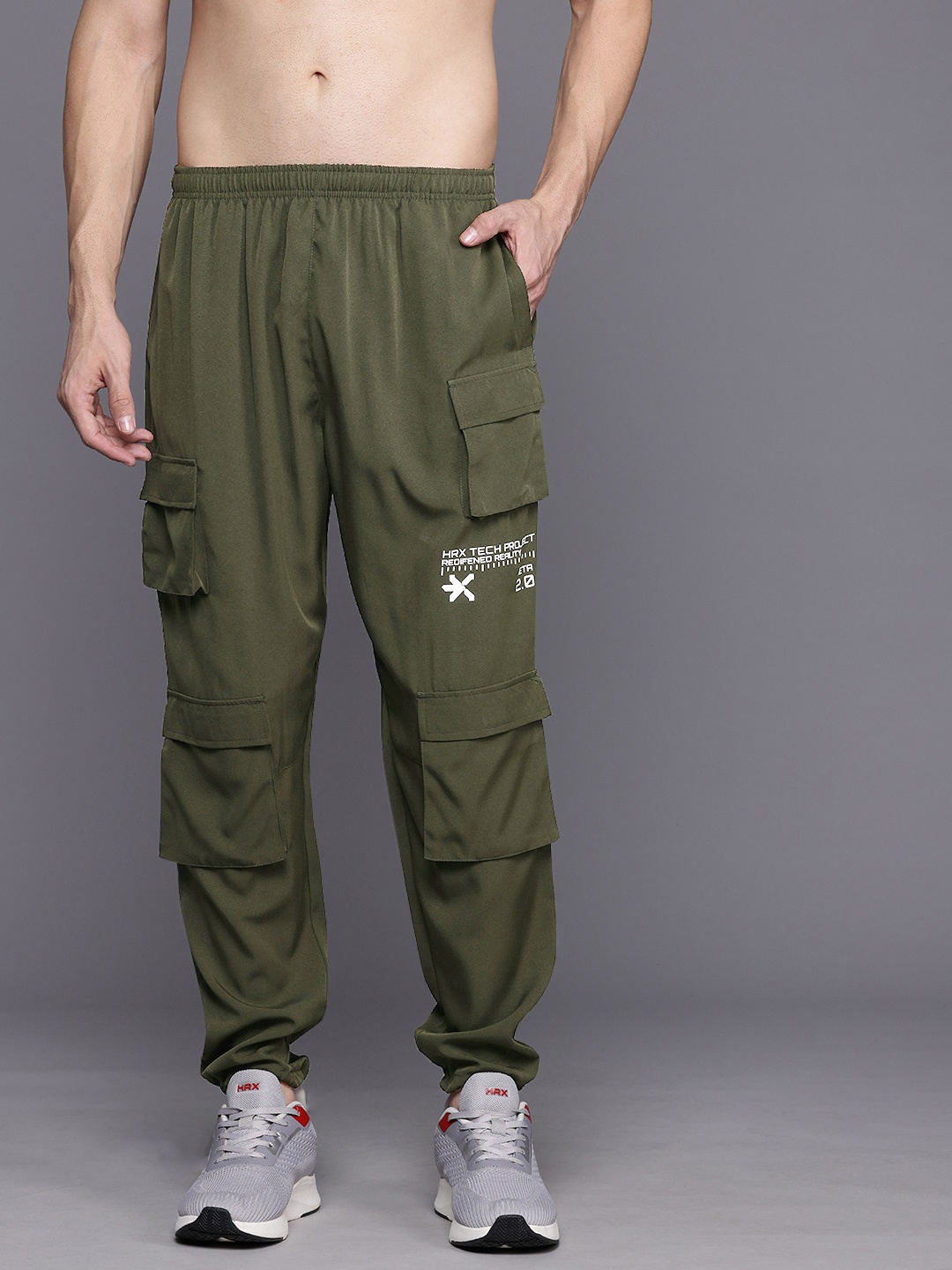 

HRX by Hrithik Roshan Men Cargo-Style Lifestyle Joggers, Olive