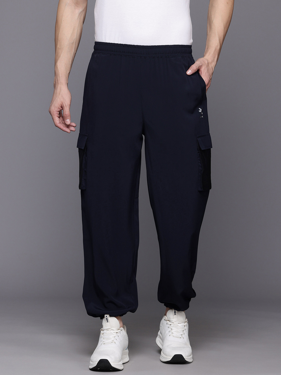 

HRX by Hrithik Roshan Men Lifestyle Cargo-Style Joggers, Navy blue