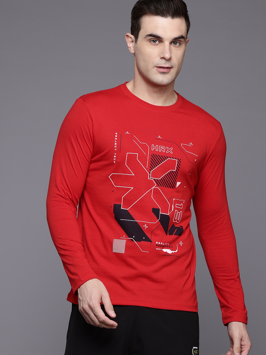 

HRX by Hrithik Roshan Men Brand Logo Printed T-shirt, Red
