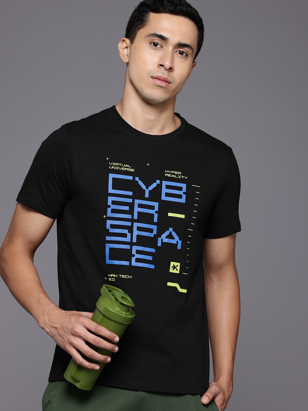 

HRX by Hrithik Roshan Typography Printed Lifestyle T-shirt, Black