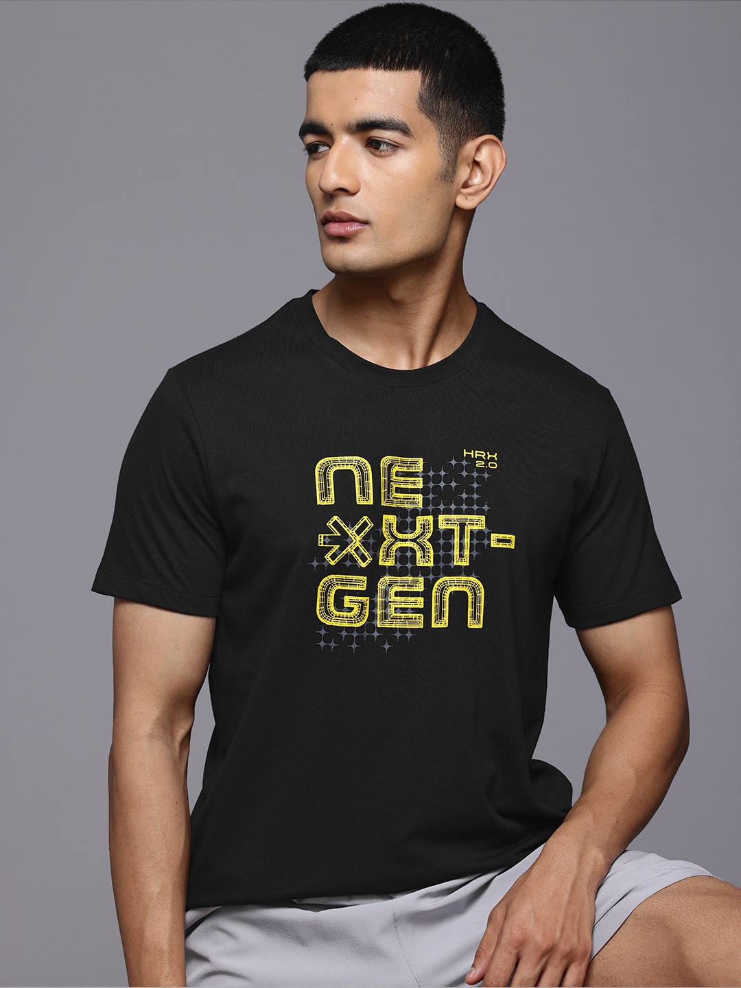 

HRX by Hrithik Roshan Men Typography Printed T-shirt, Black