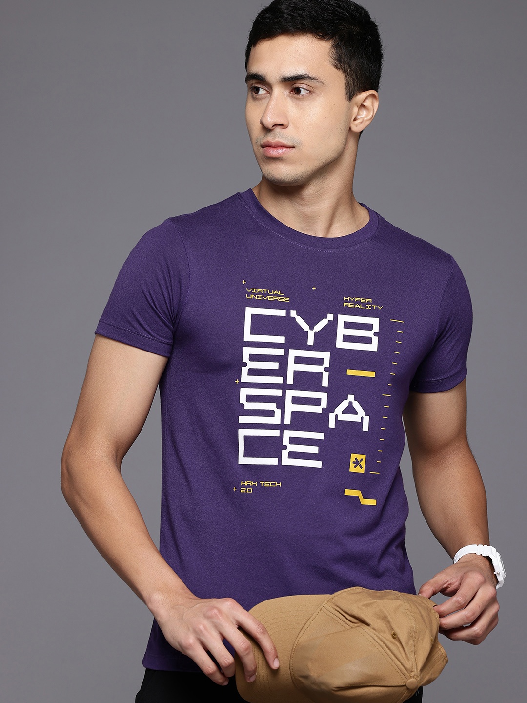 

HRX by Hrithik Roshan Typography Print Lifestyle T-shirt, Purple
