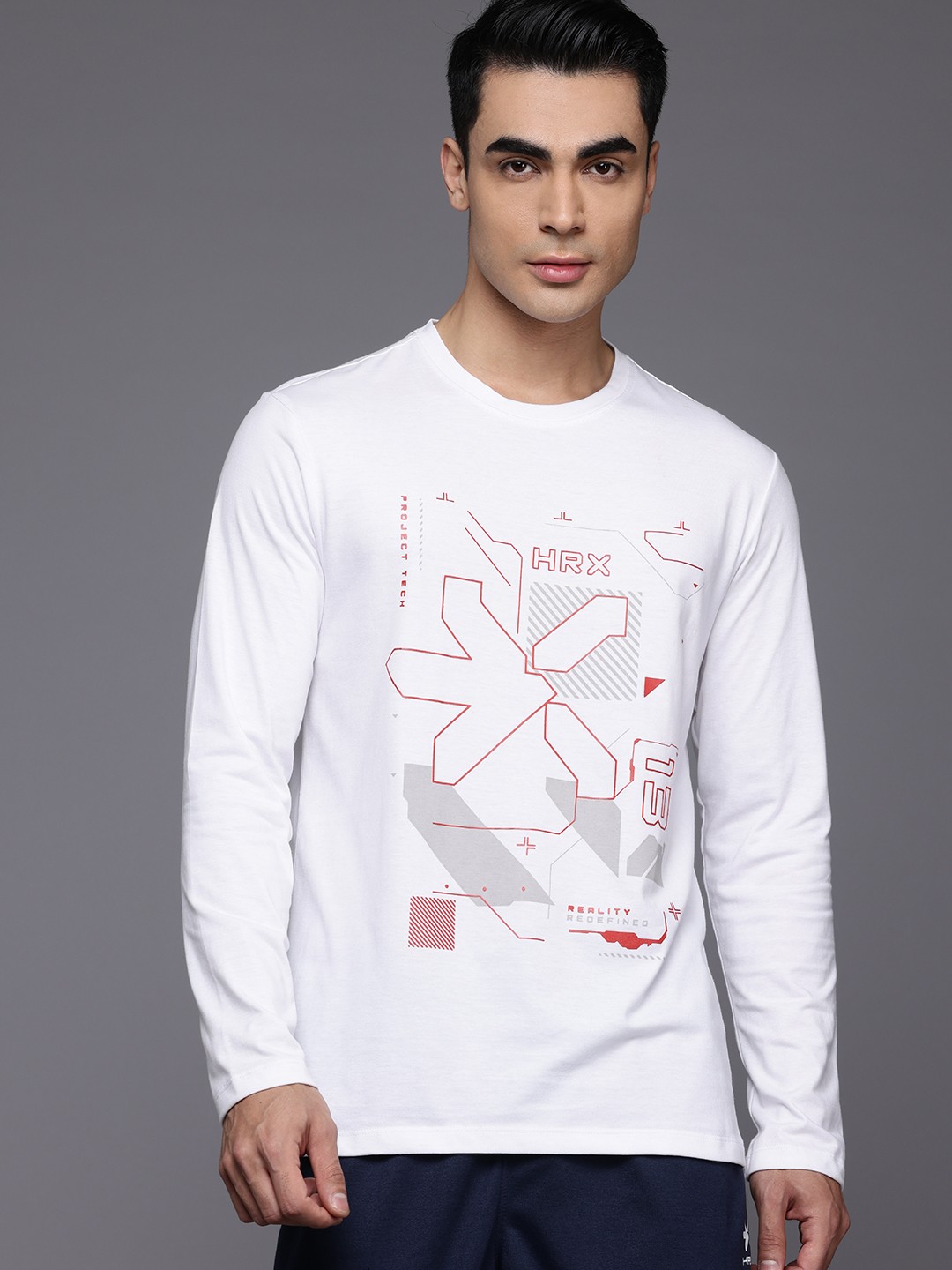 

HRX by Hrithik Roshan Men Brand Logo Printed T-shirt, White