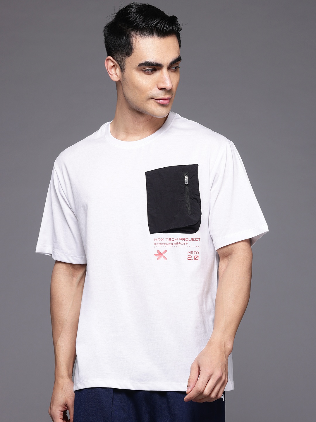 

HRX by Hrithik Roshan Pocket-Detail T-shirt, White