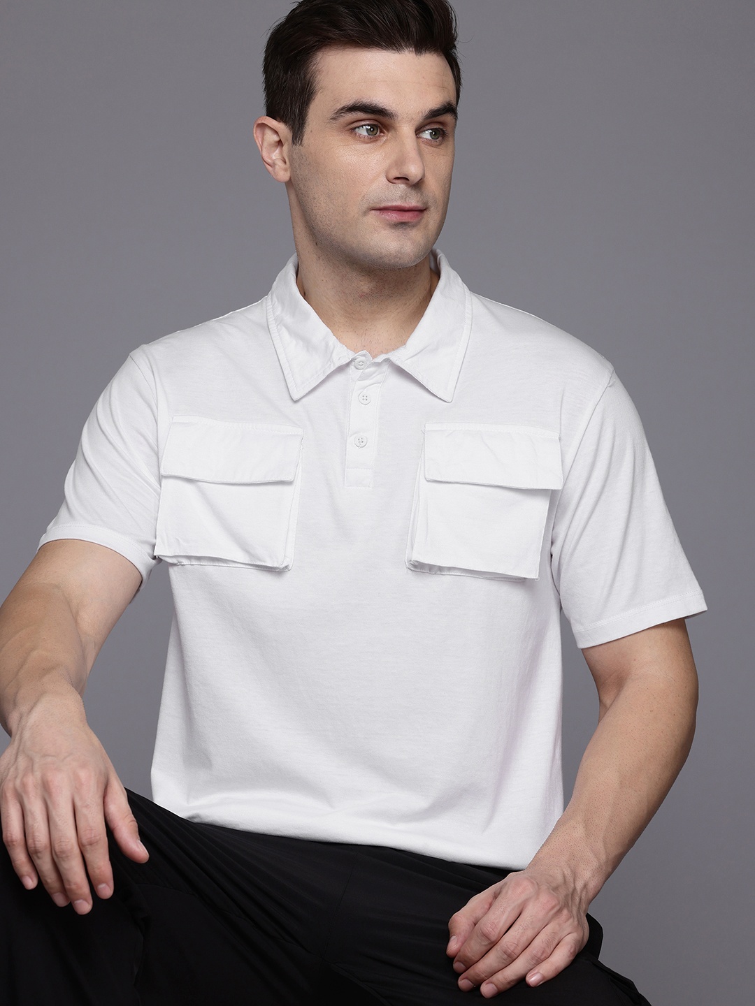 

HRX by Hrithik Roshan Men Polo Collar T-shirt, White