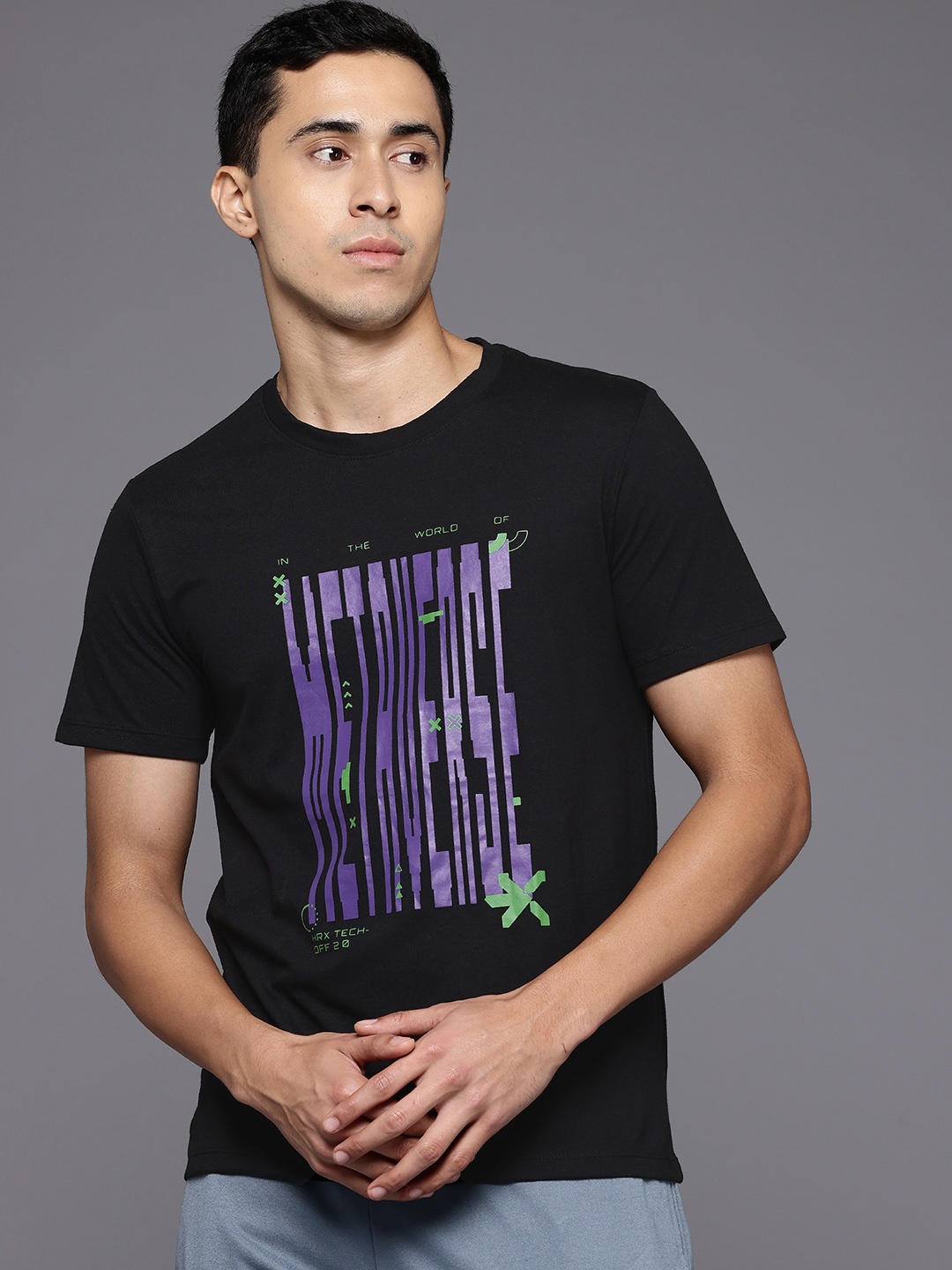 

HRX by Hrithik Roshan Typography Printed Lifestyle T-shirt, Black