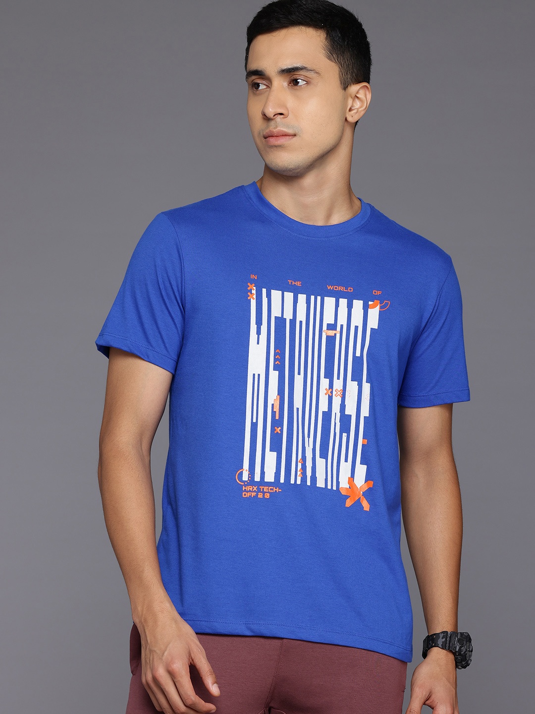 

HRX by Hrithik Roshan Typography Print T-shirt, Blue