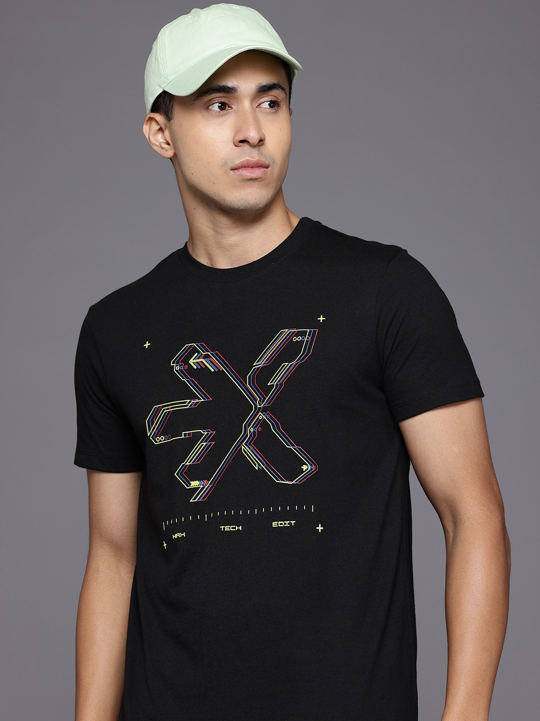 

HRX by Hrithik Roshan Brand Logo Printed Lifestyle T-shirt, Black