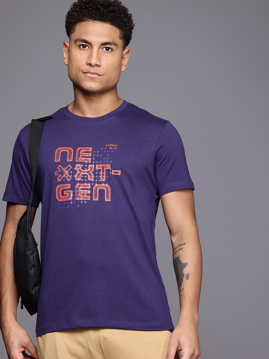 

HRX by Hrithik Roshan Typography Print T-shirt, Purple