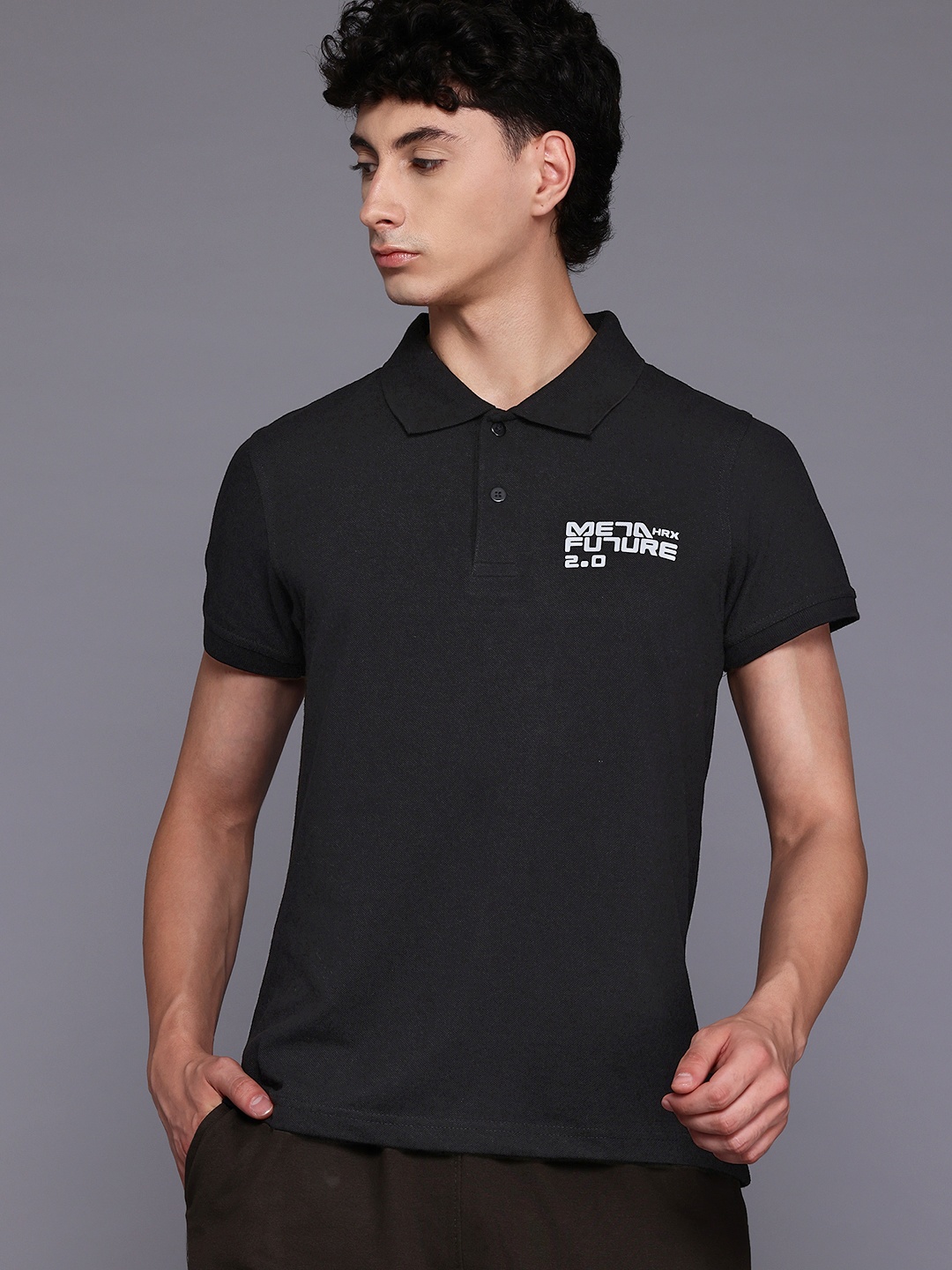 

HRX by Hrithik Roshan Polo Collar Lifestyle T-shirt, Black