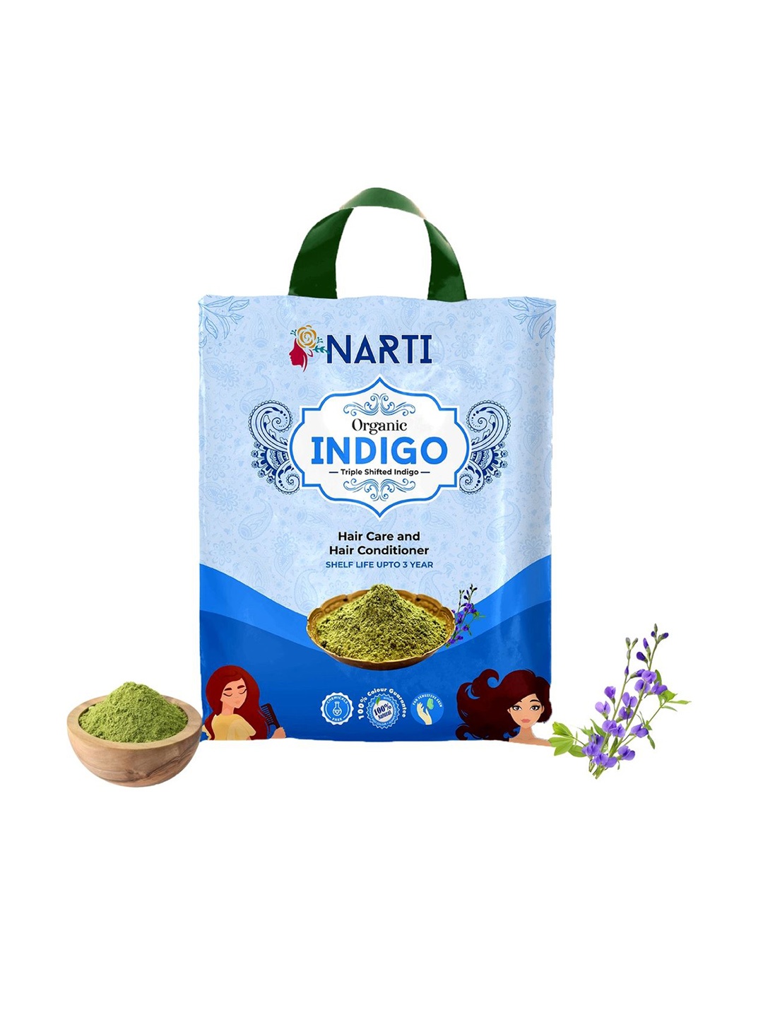 

NARTI Organic Indigo Powder For Hair Care - 300g, Blue