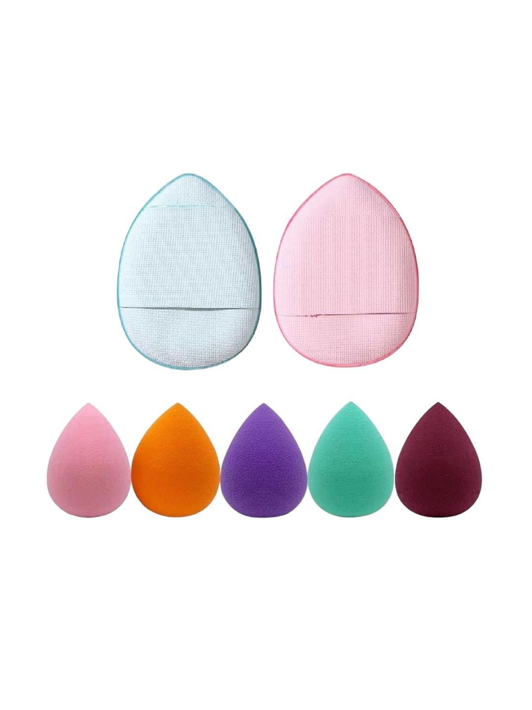 

Facejewel Set Of 5 Mini Blender Makeup Sponge With Set Of 2 Finger Makeup Blender, Multi