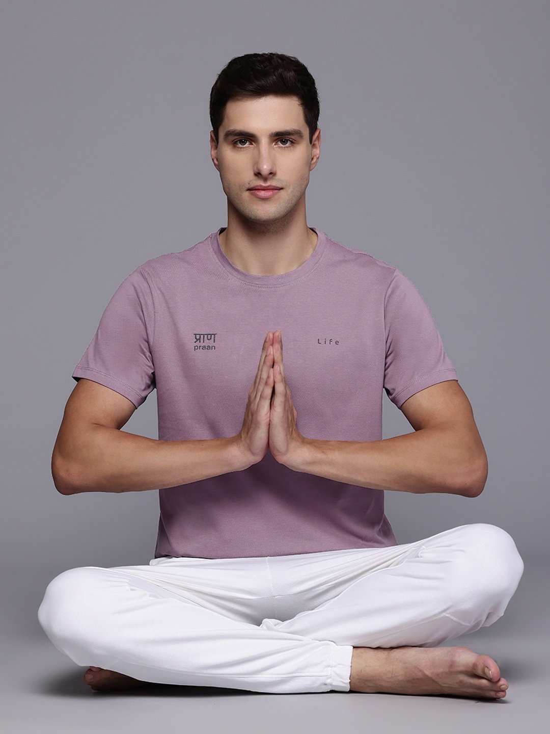 

HRX by Hrithik Roshan Pure Cotton Yoga T-shirt, Mauve