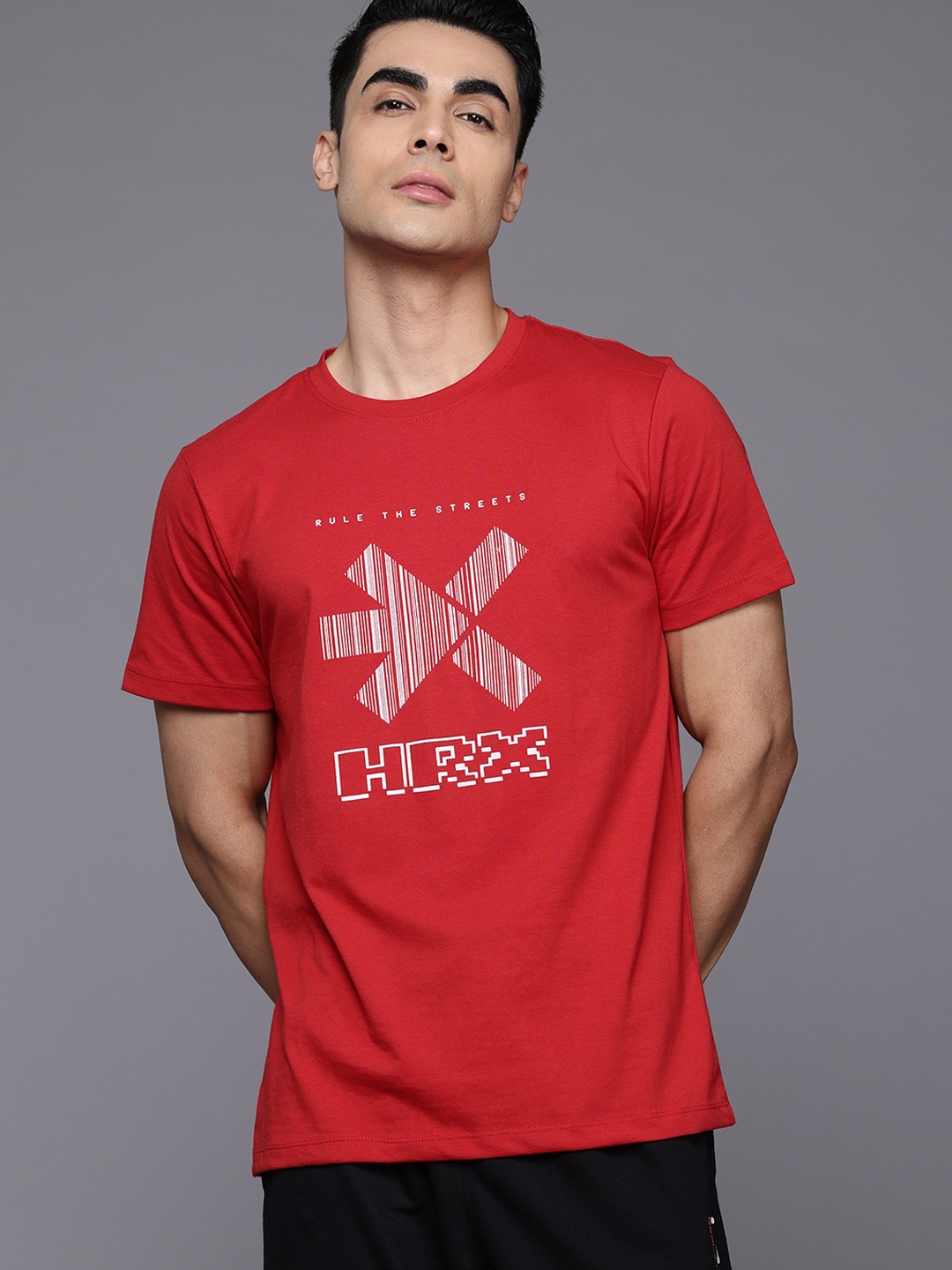 

HRX by Hrithik Roshan Men Brand Logo Printed T-shirt, Red