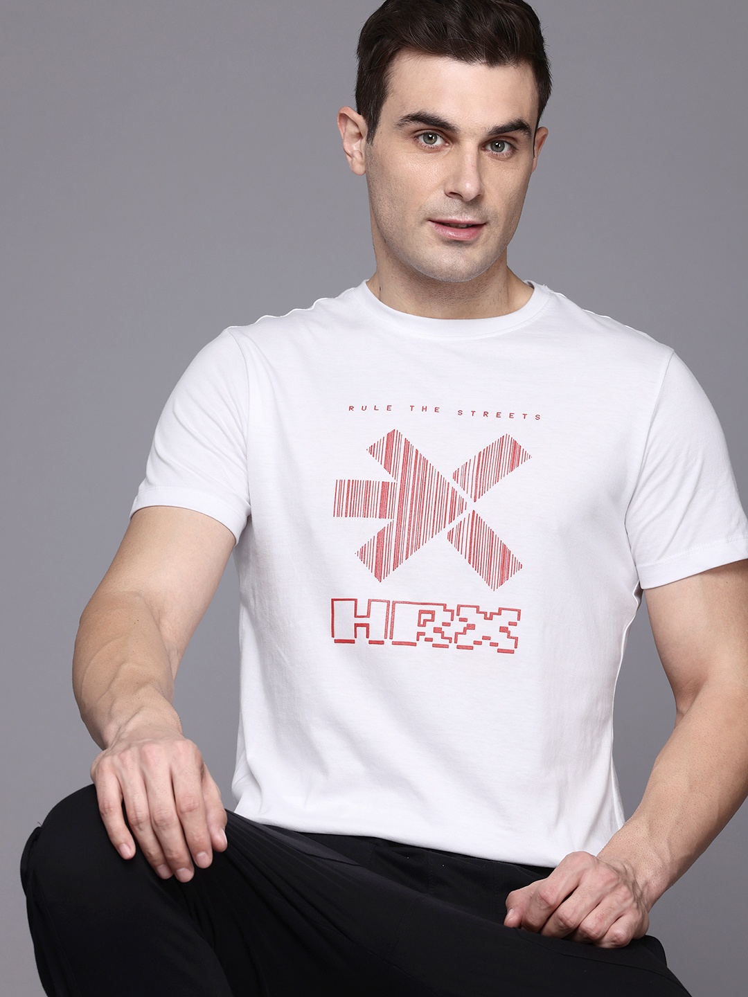 

HRX by Hrithik Roshan Men Brand Logo Printed T-shirt, White